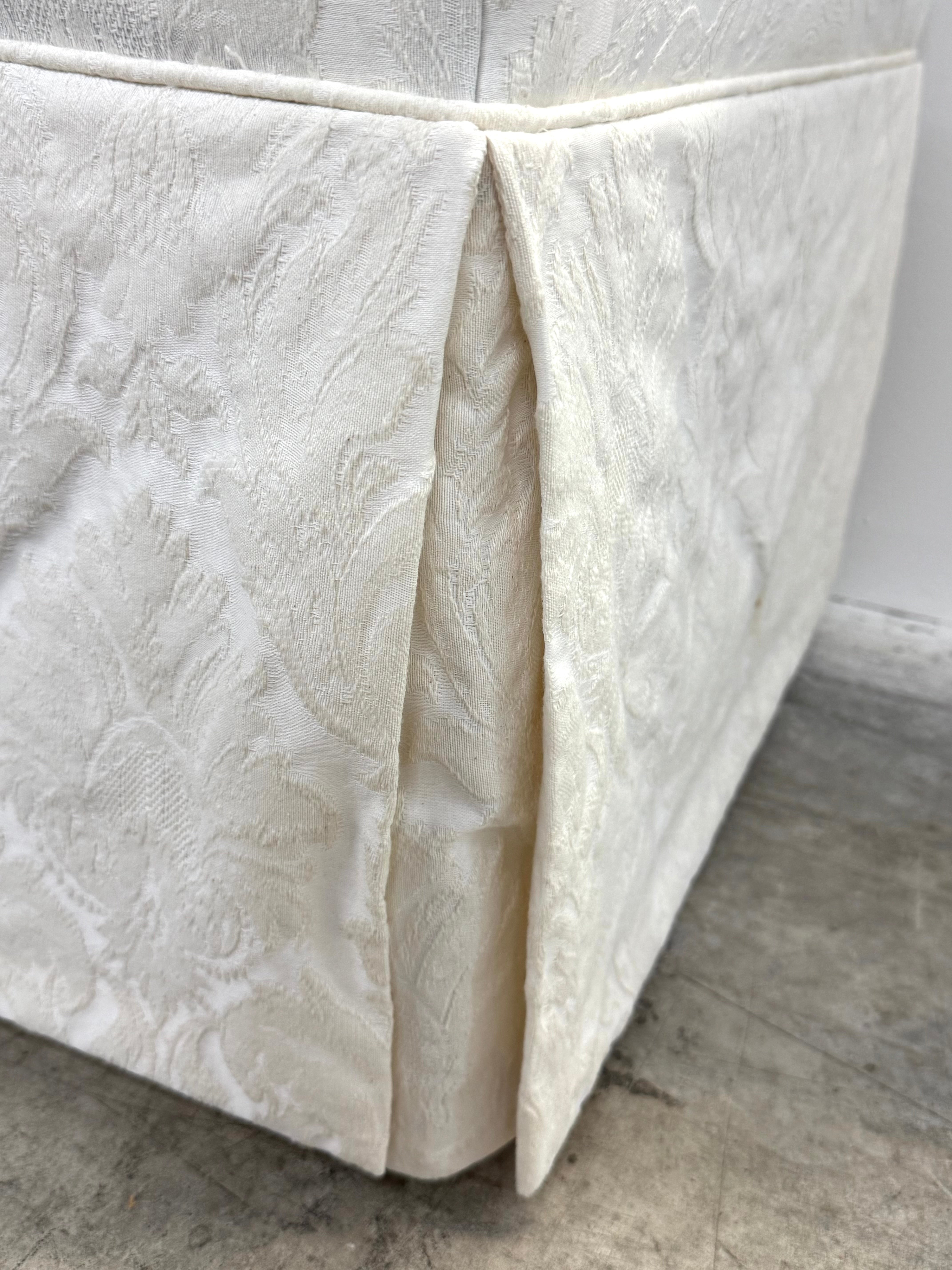 White Damask Slipper Chair