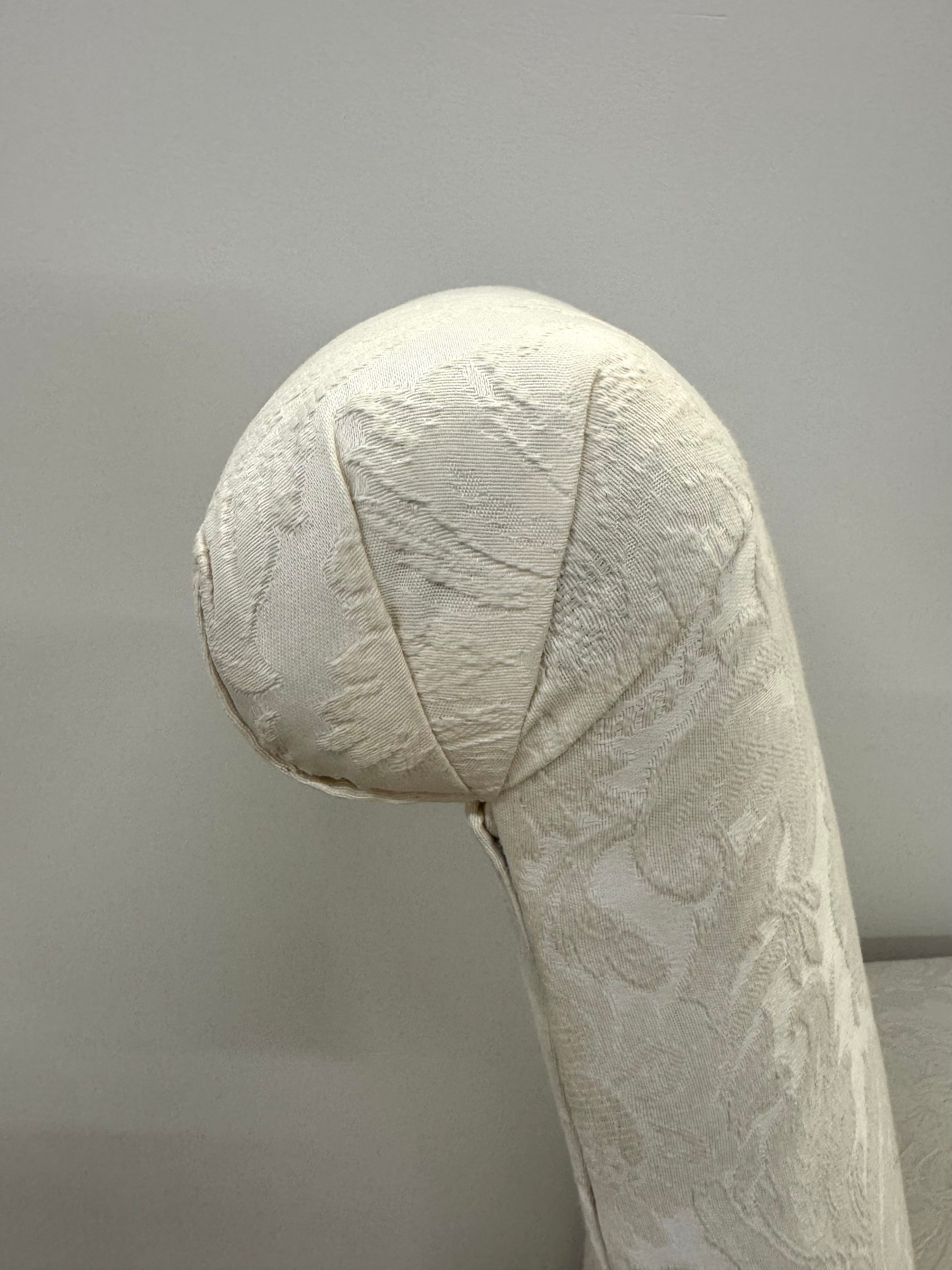 White Damask Slipper Chair