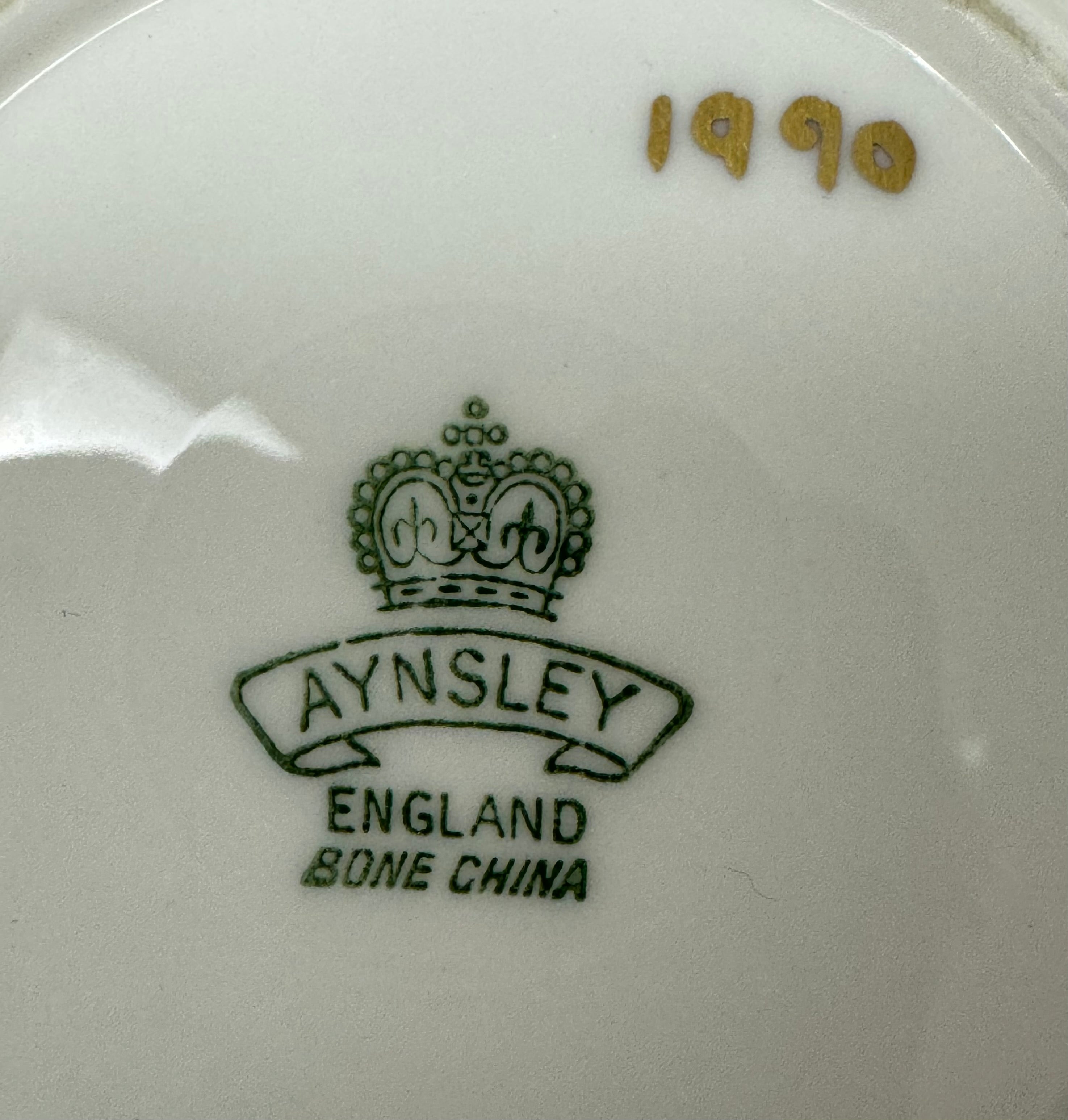 AYNSLEY Burnt Orange & Gold Cup & Saucer