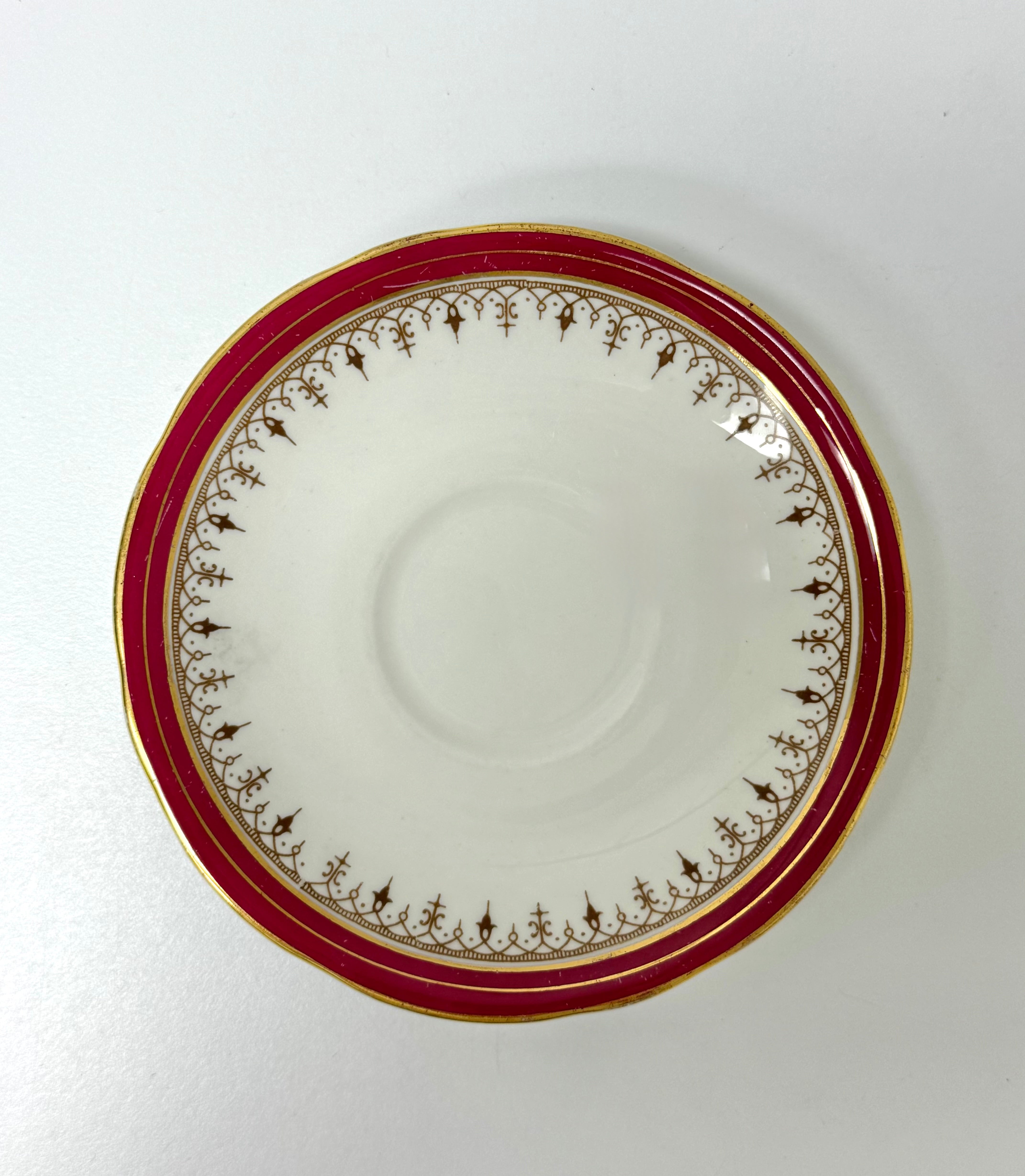 AYNSLEY 'Leighton Maroon' Cup & Saucer