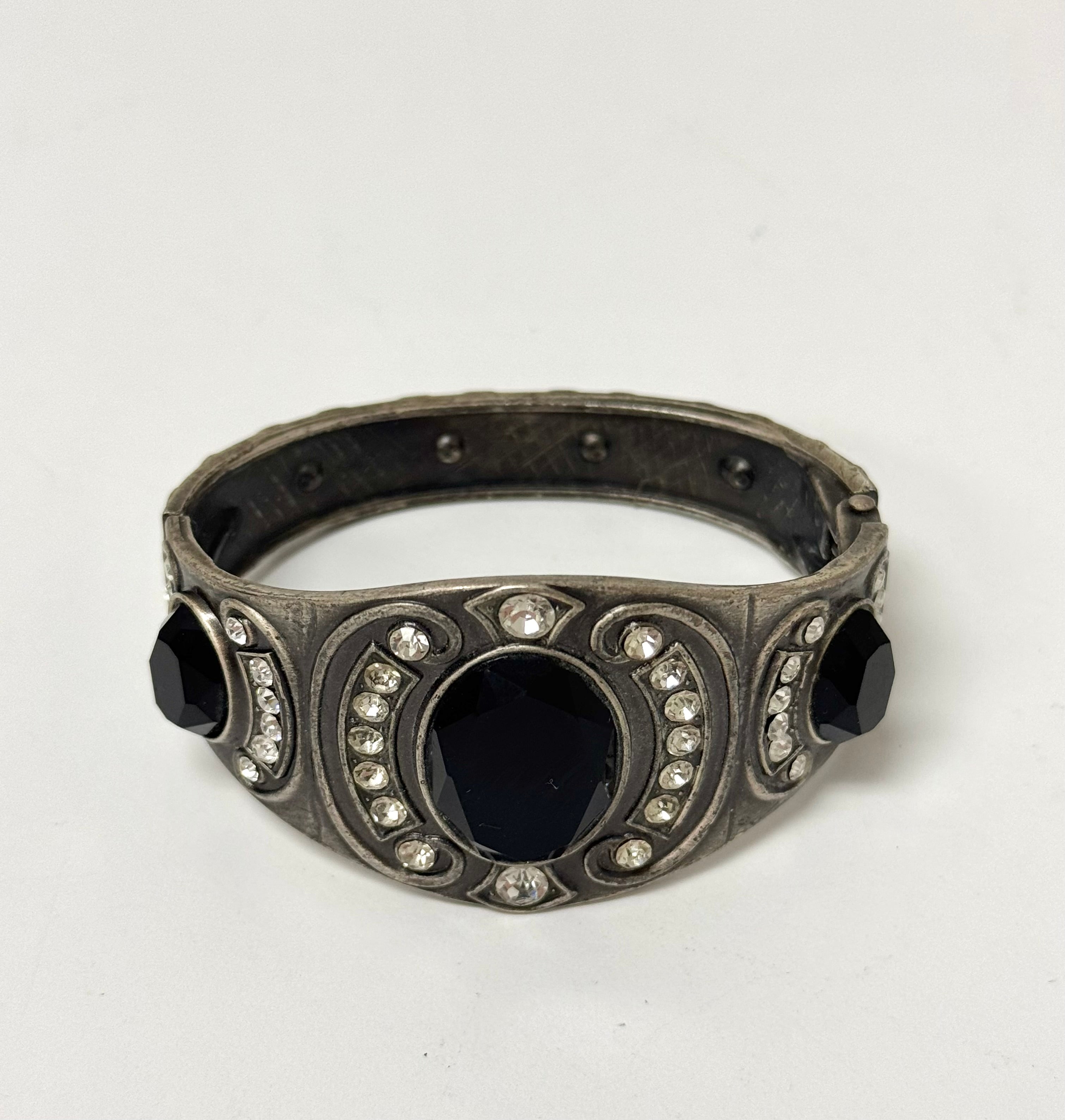 Art Deco Black Stone Cuff