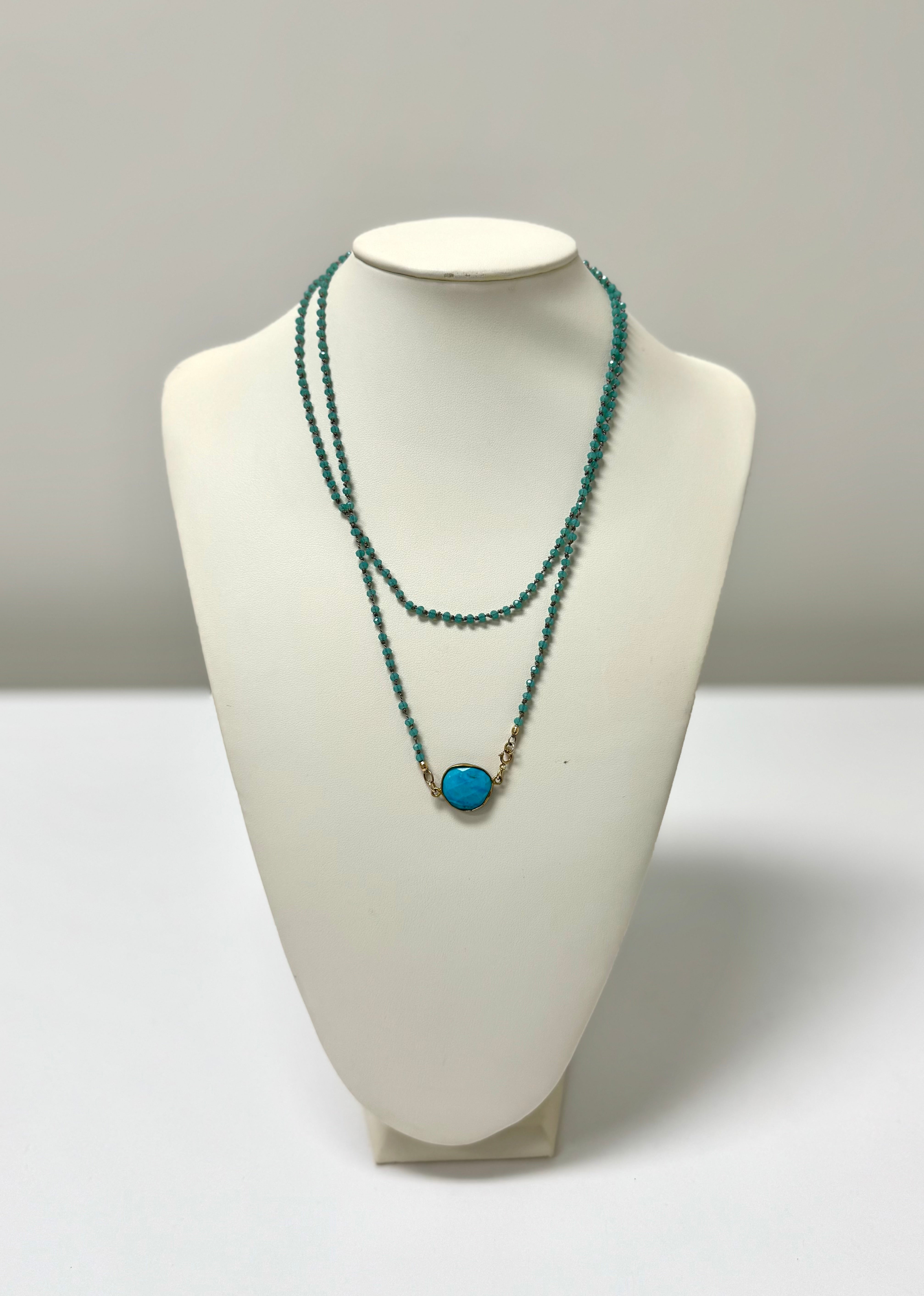 Faceted Turquoise Beaded Necklace
