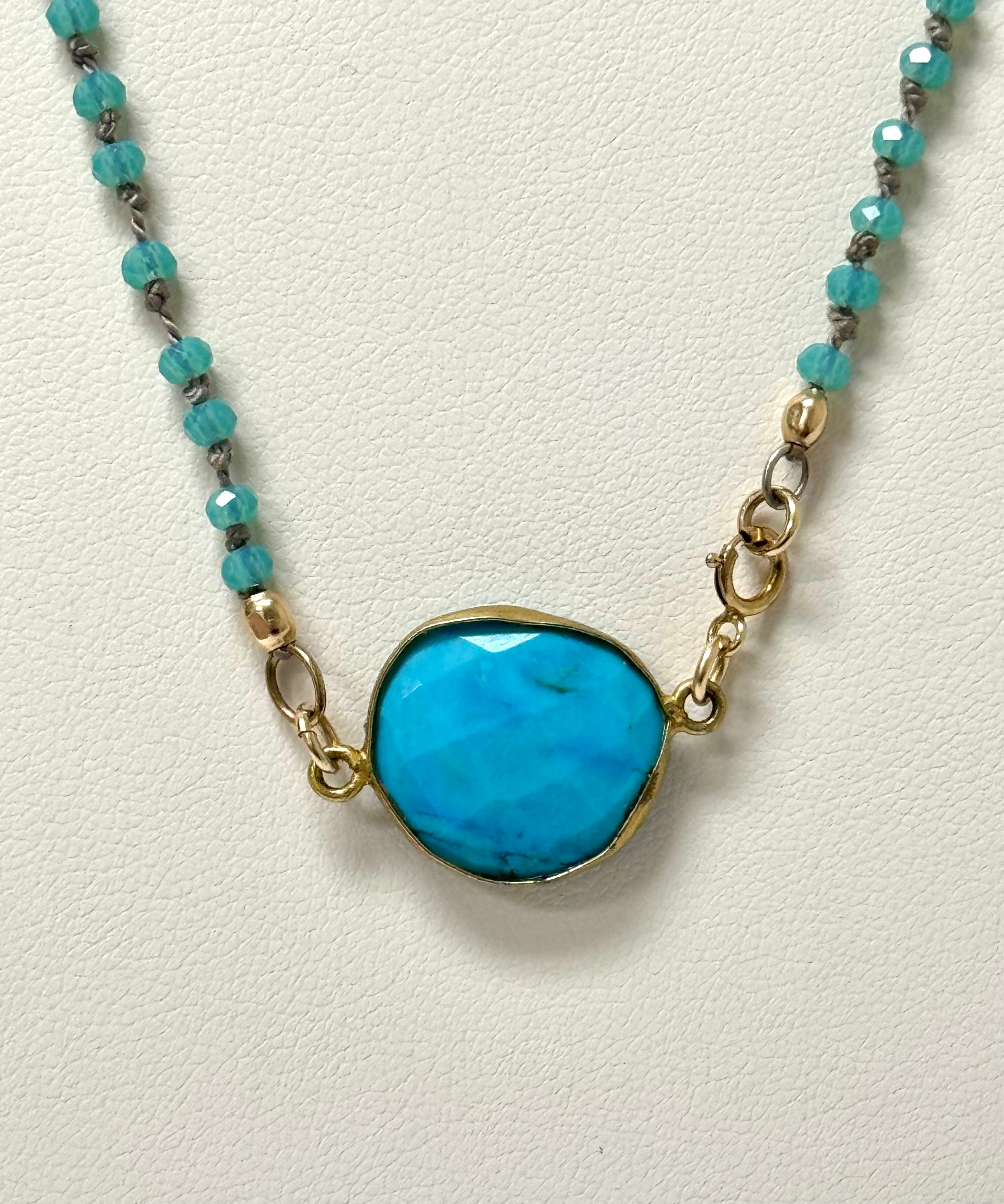 Faceted Turquoise Beaded Necklace