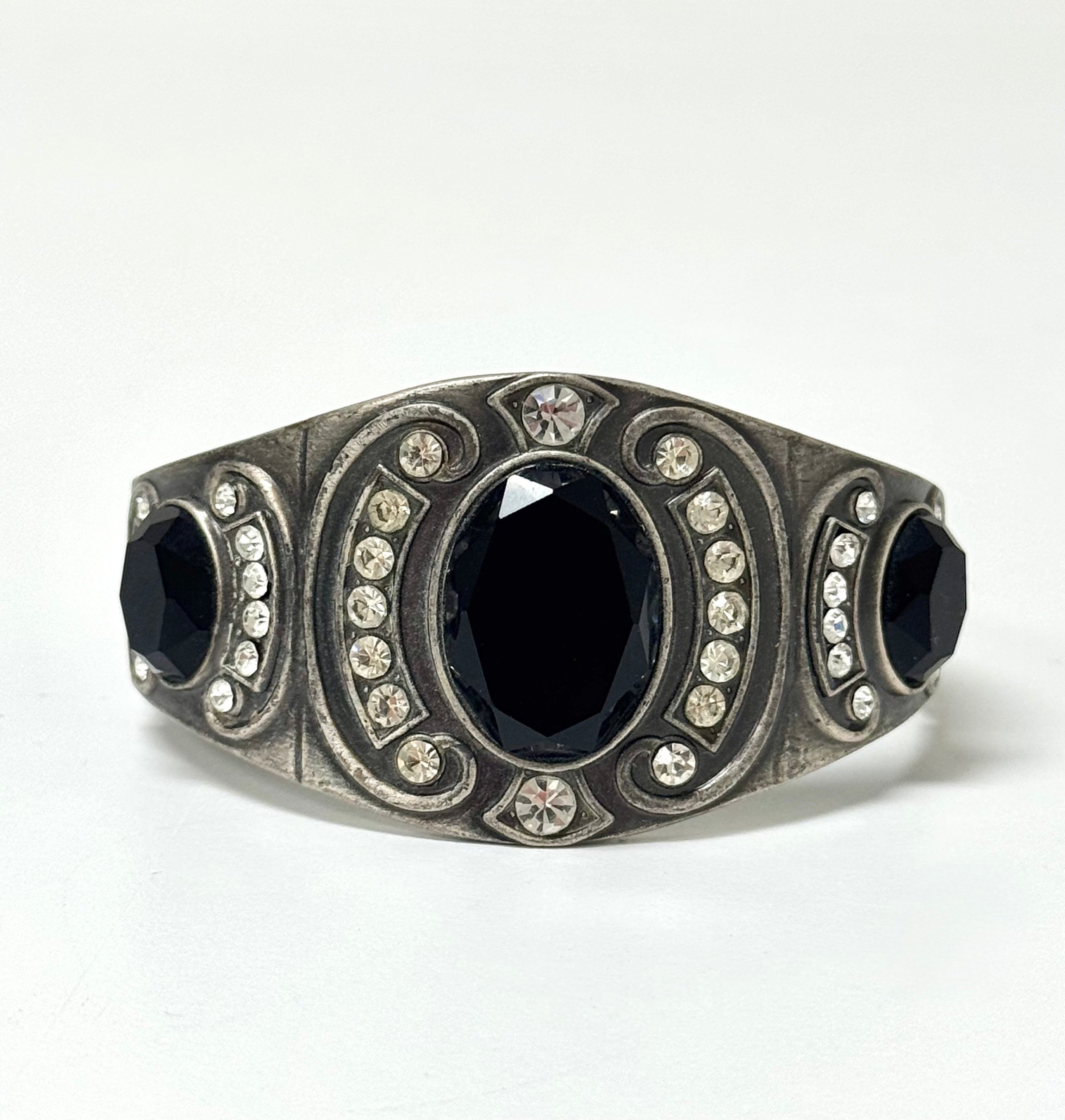 Art Deco Black Stone Cuff