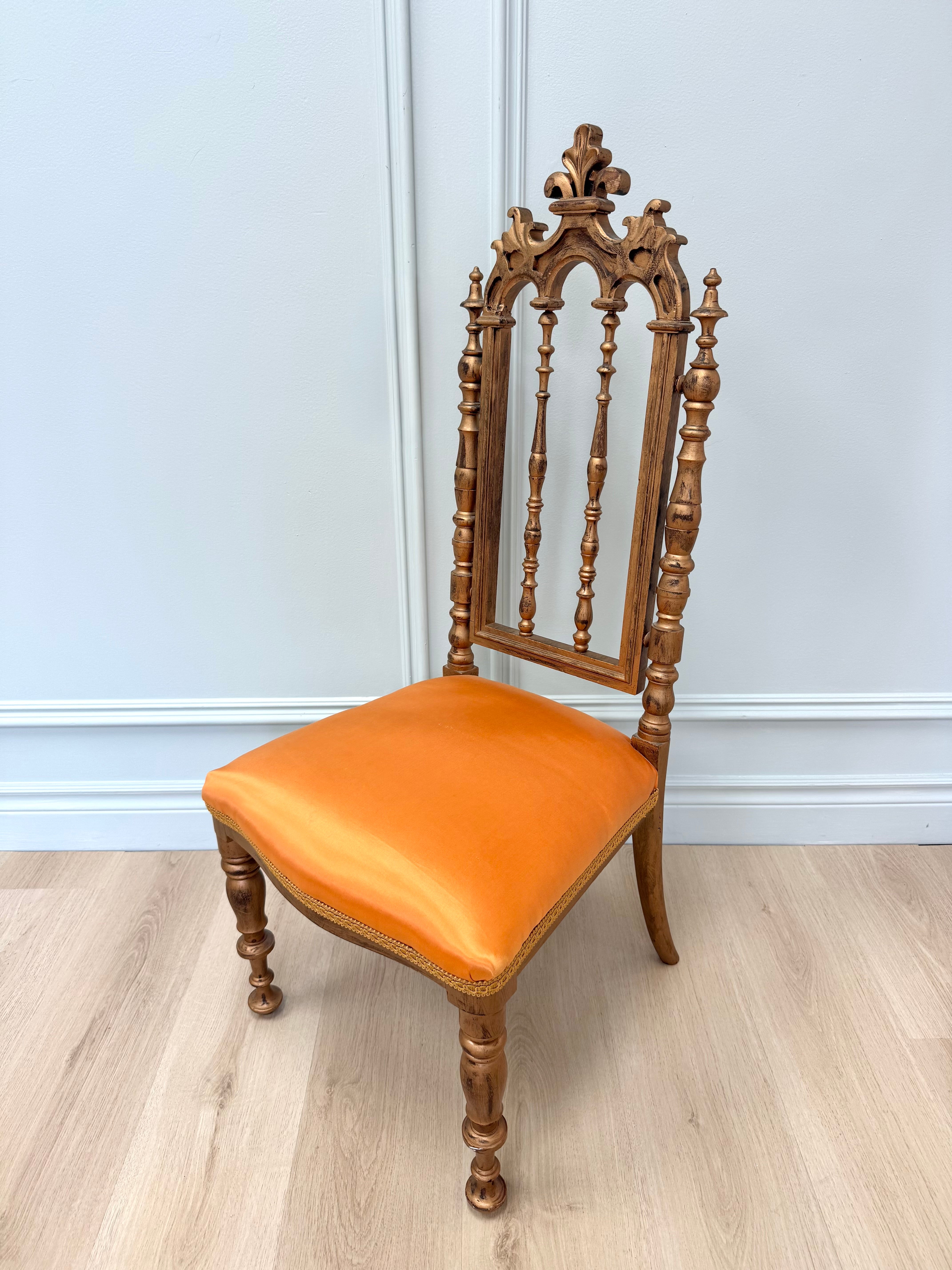 Vintage Old Gold Cathedral Spire Chair