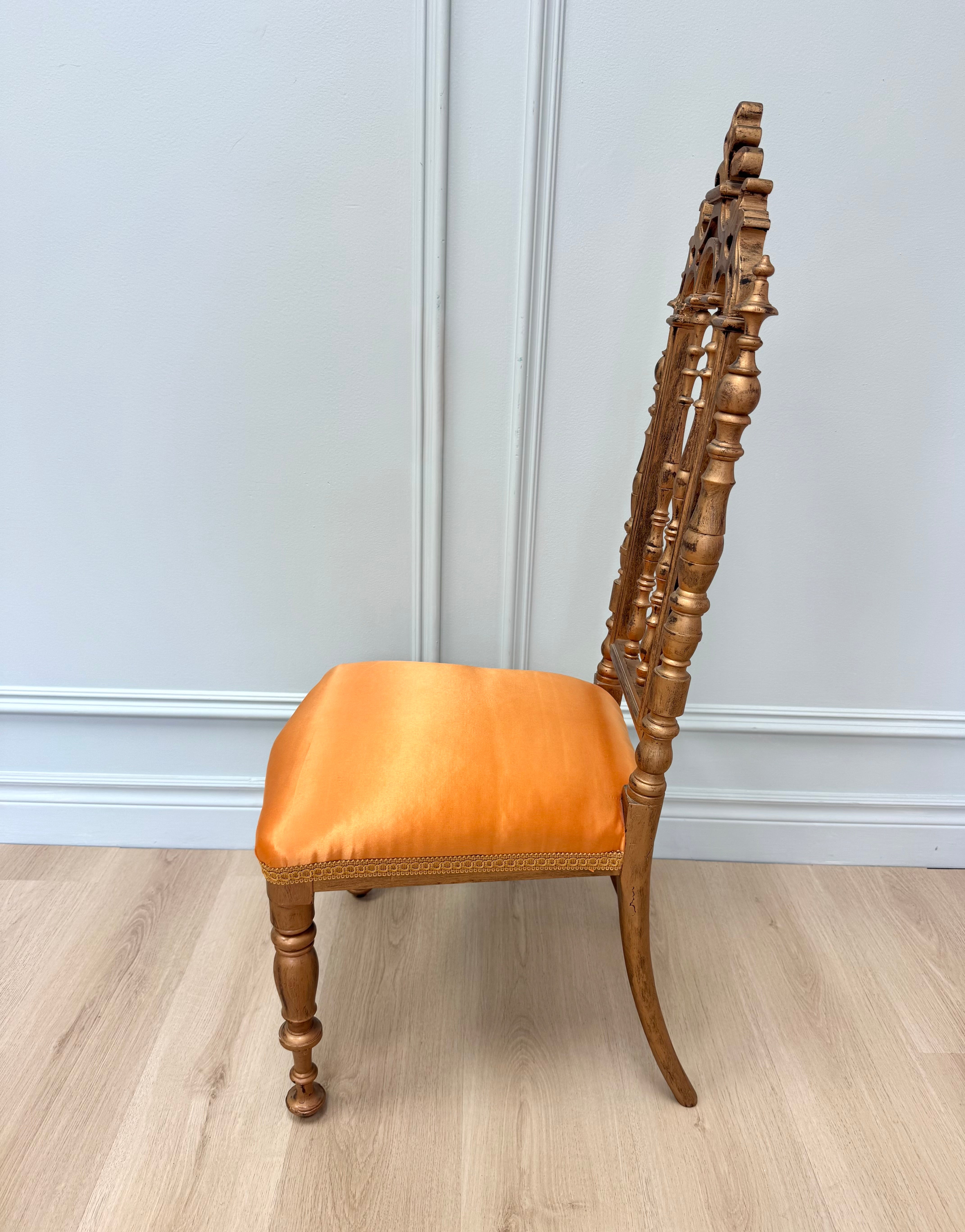Vintage Old Gold Cathedral Spire Chair