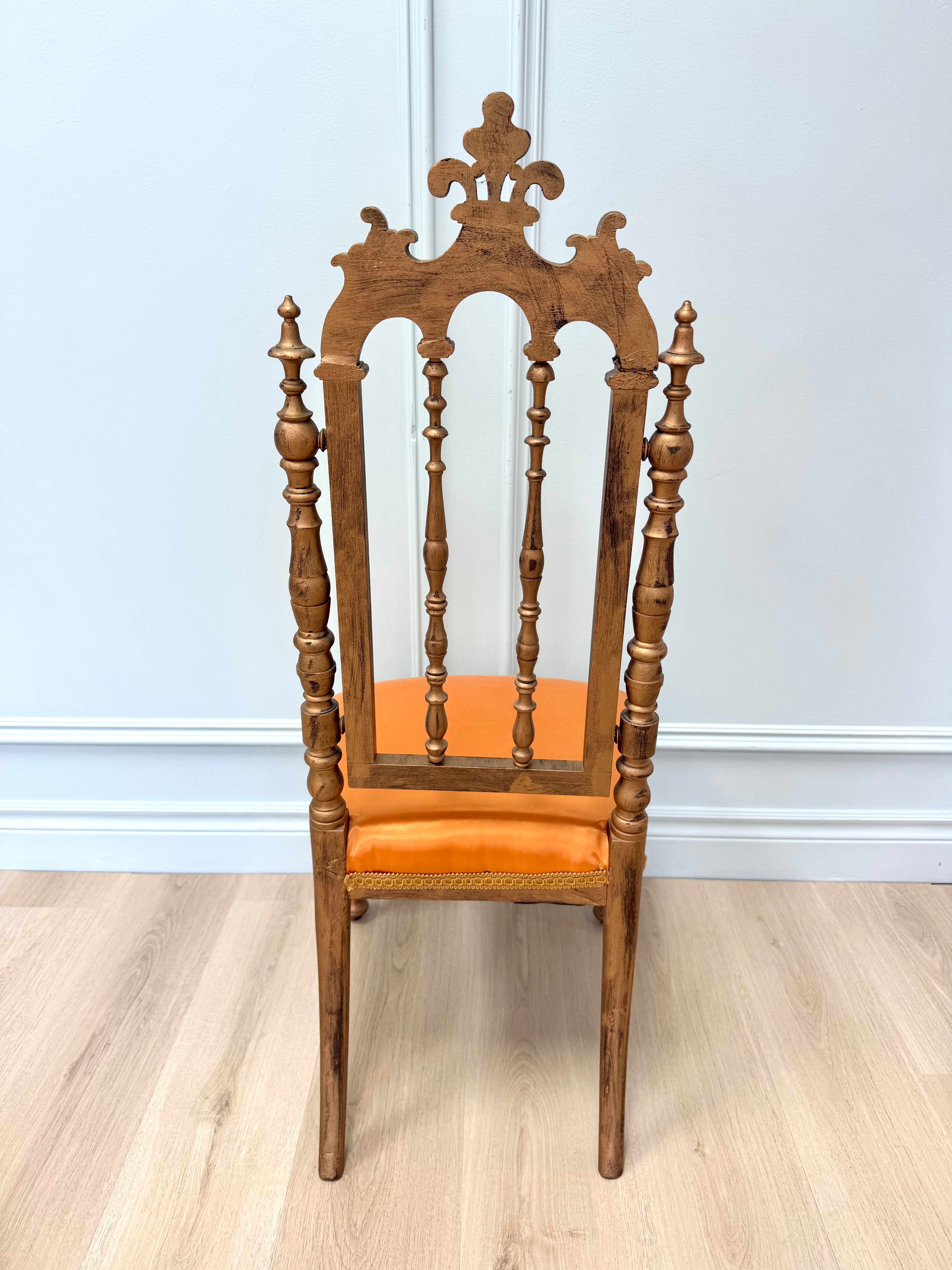 Vintage Old Gold Cathedral Spire Chair