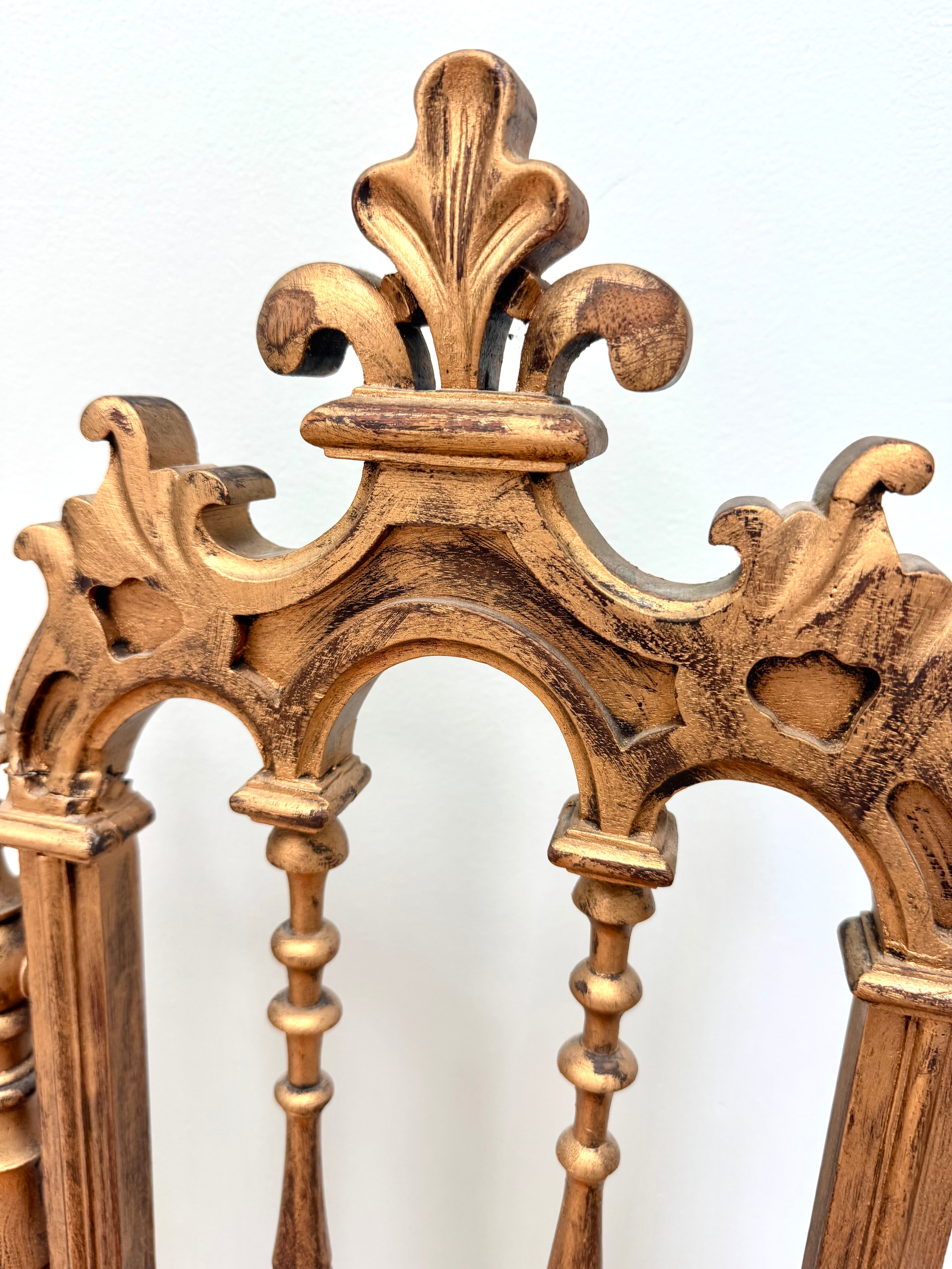 Vintage Old Gold Cathedral Spire Chair