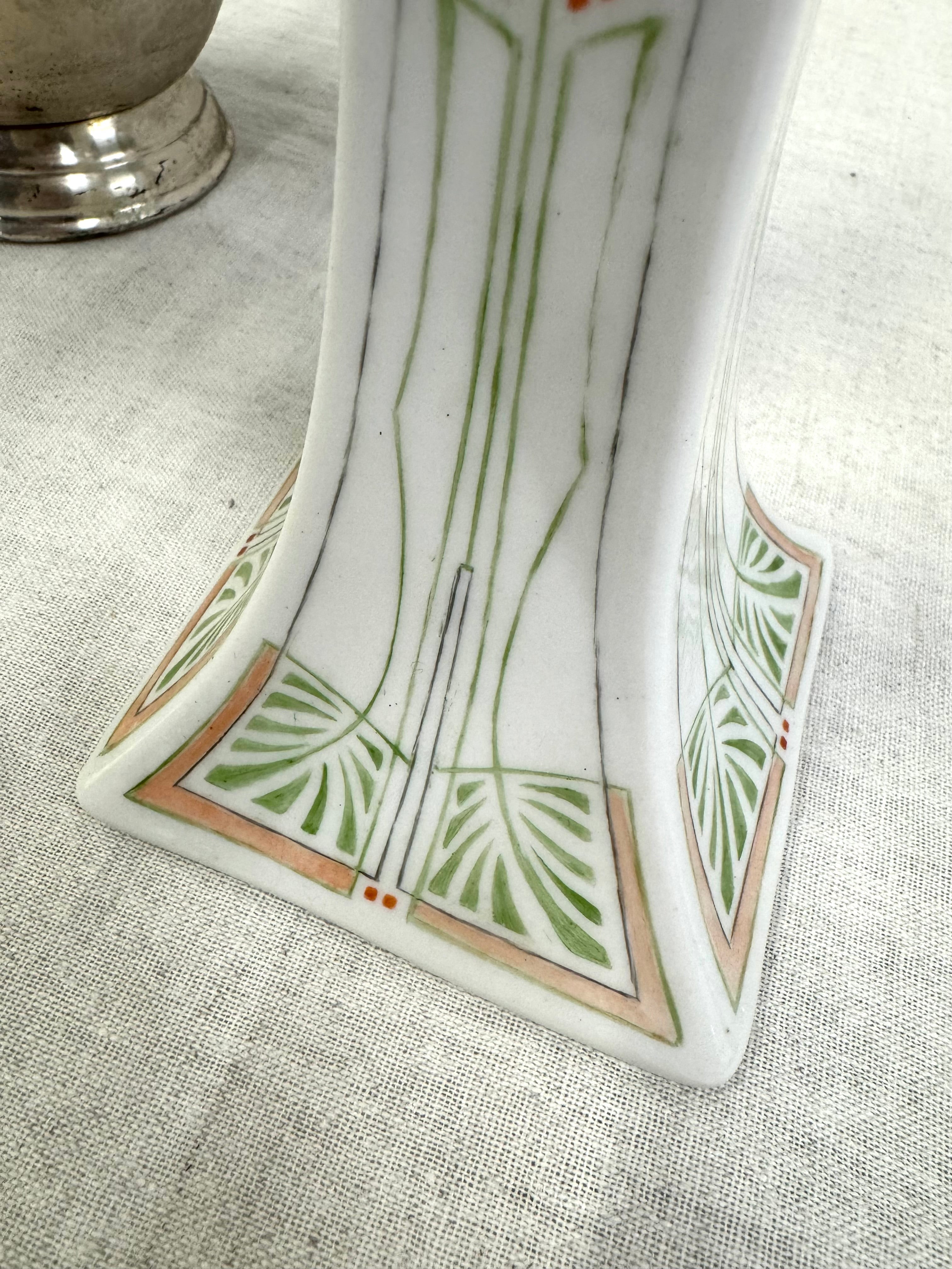 Art Nouveau Porcelain Candle Holder