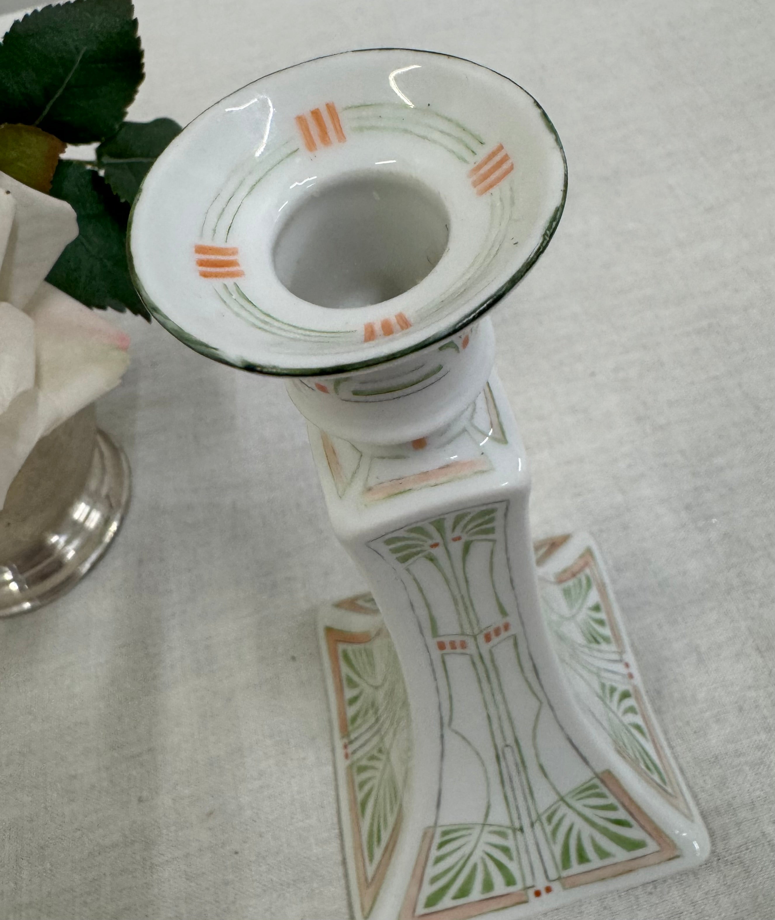 Art Nouveau Porcelain Candle Holder