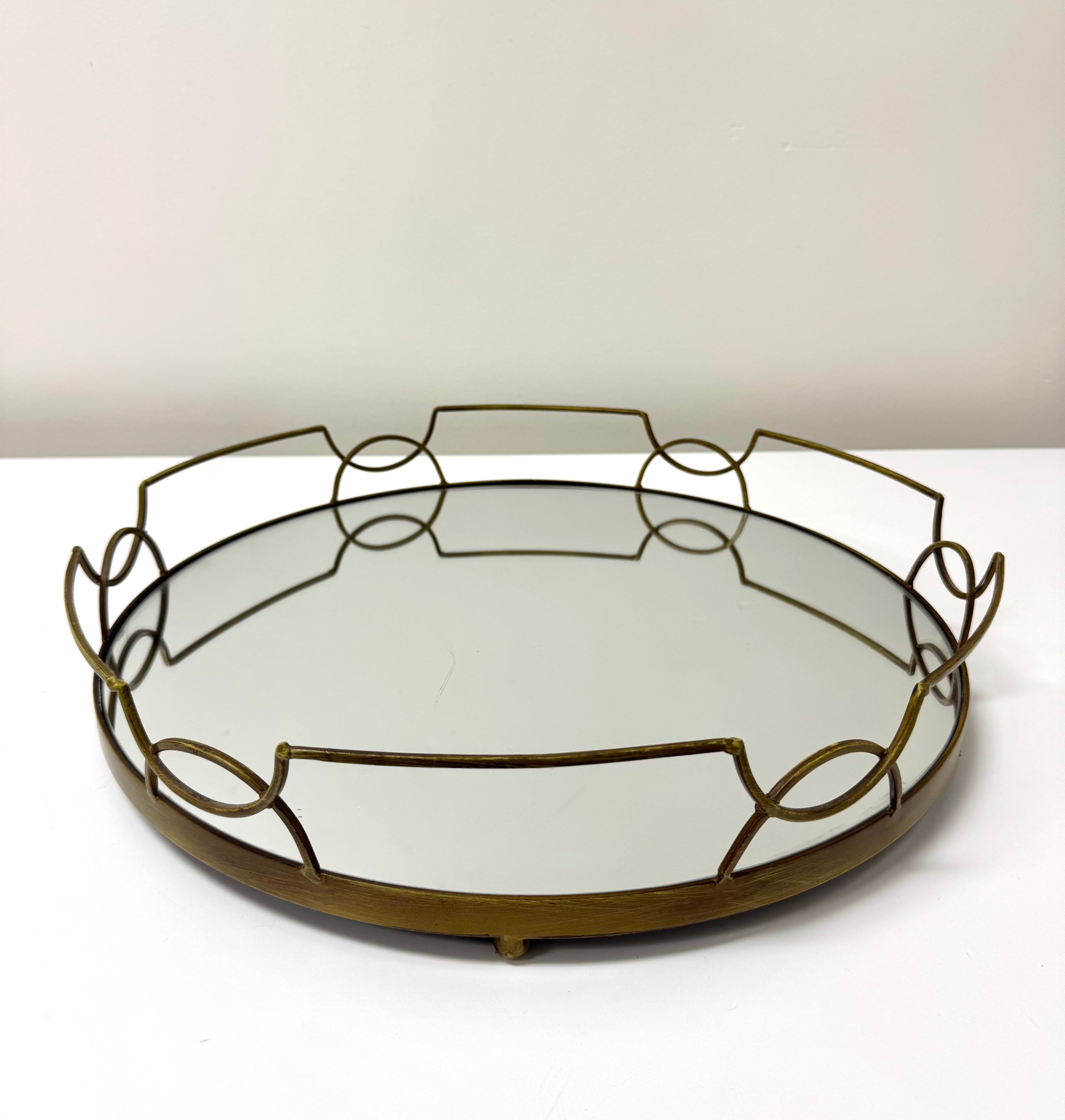 Old Gold Mirrored Gallery Tray