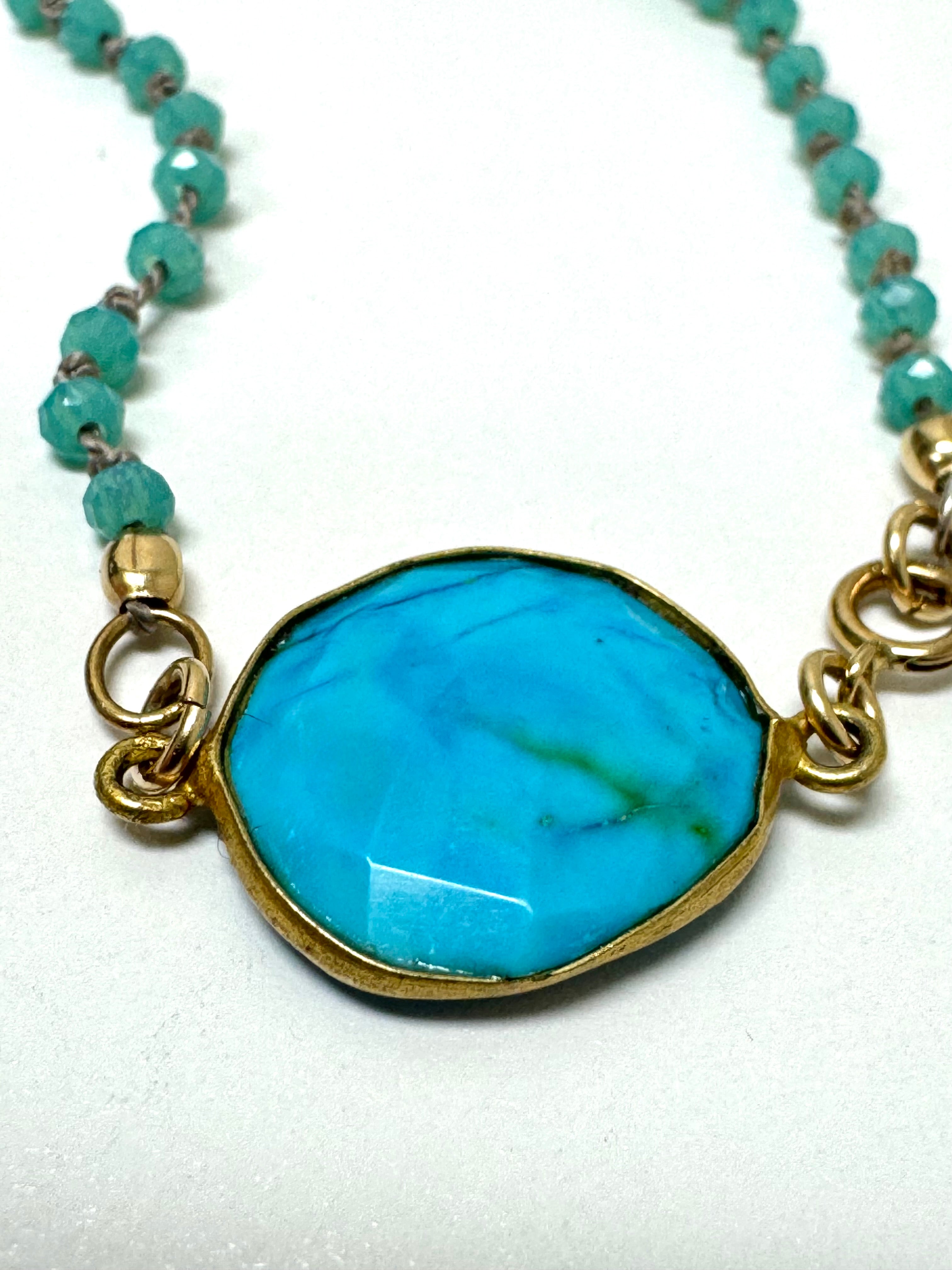 Faceted Turquoise Beaded Necklace