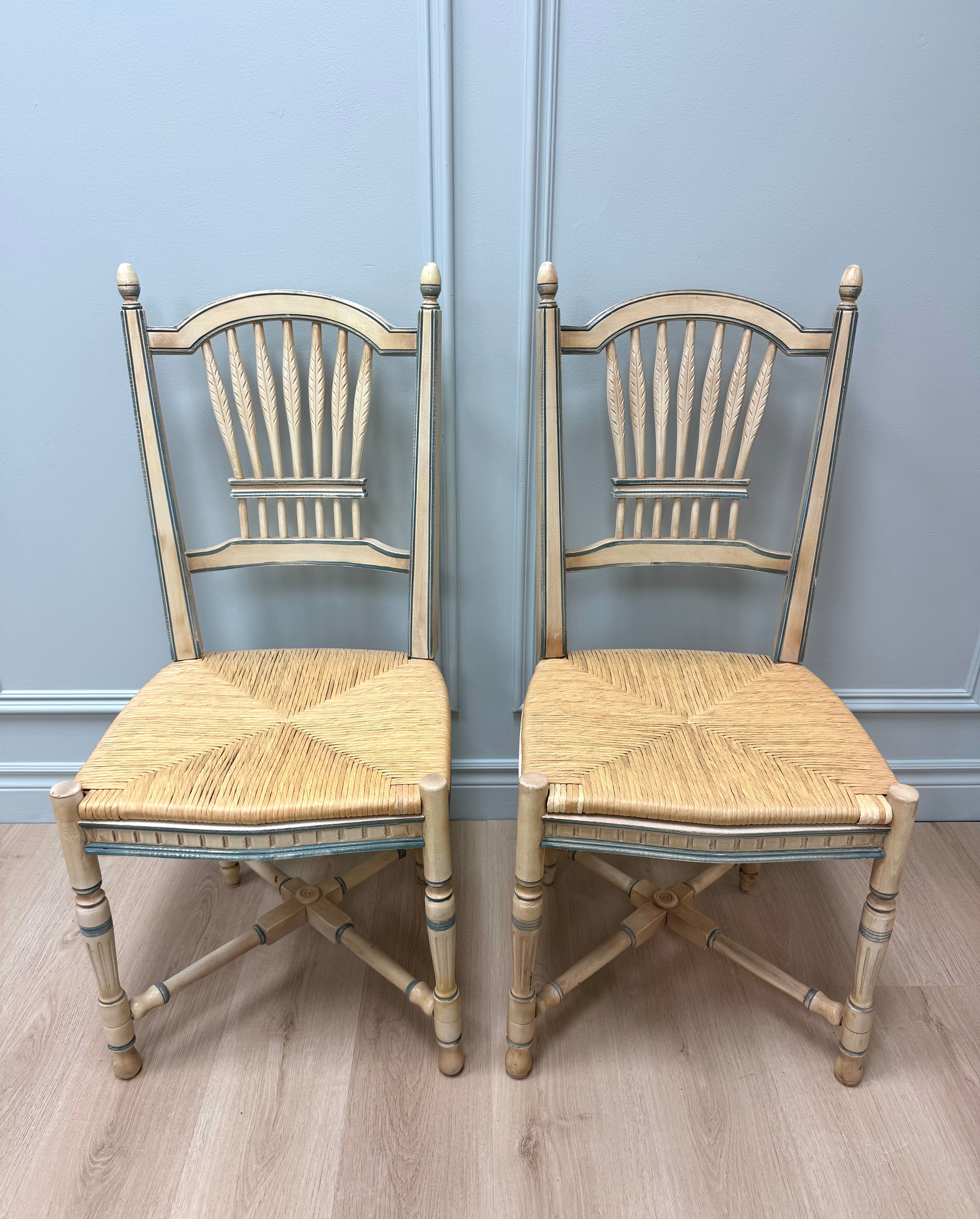 Country French Wheatback Dining Chairs Set of 2