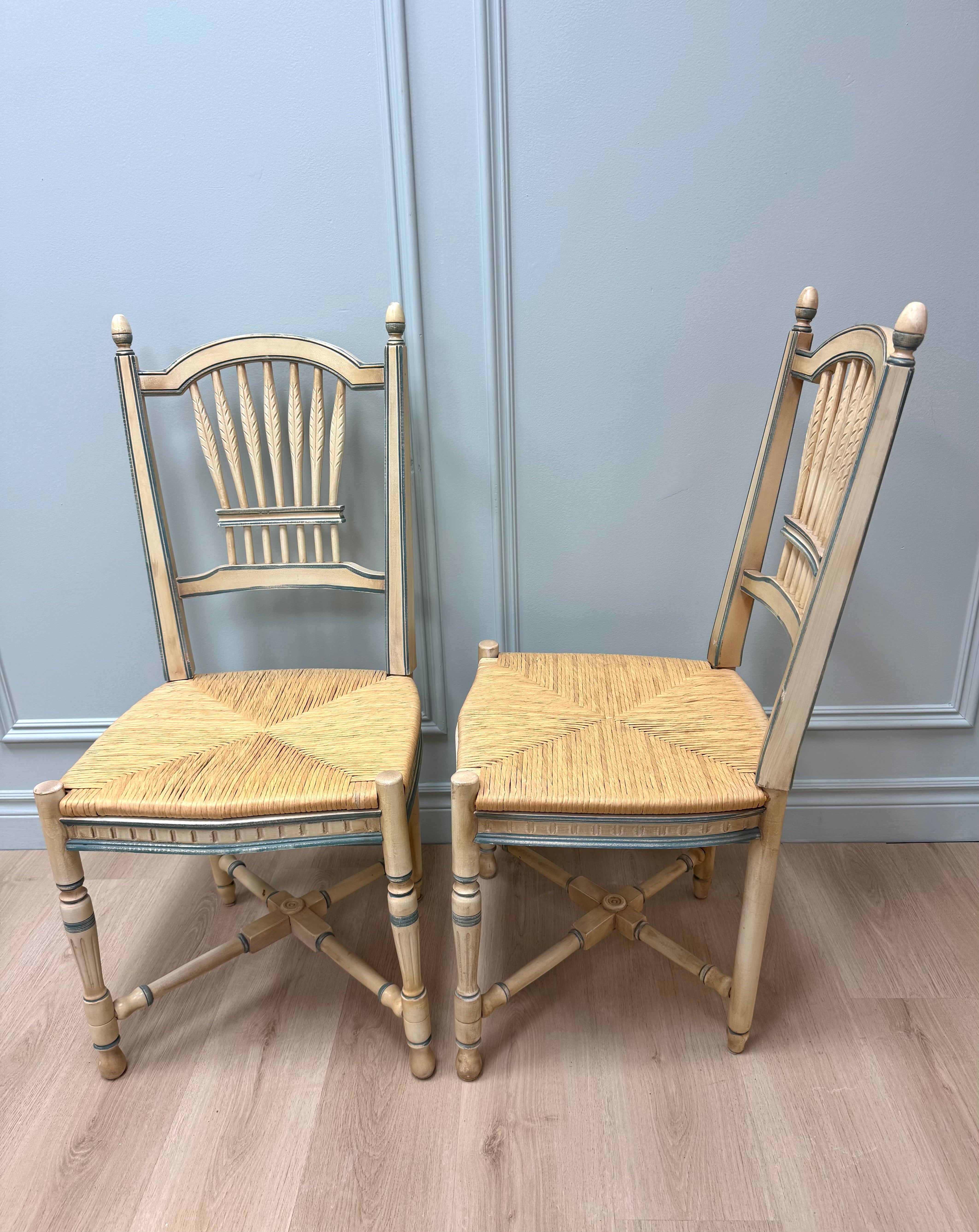 Country French Wheatback Dining Chairs Set of 2