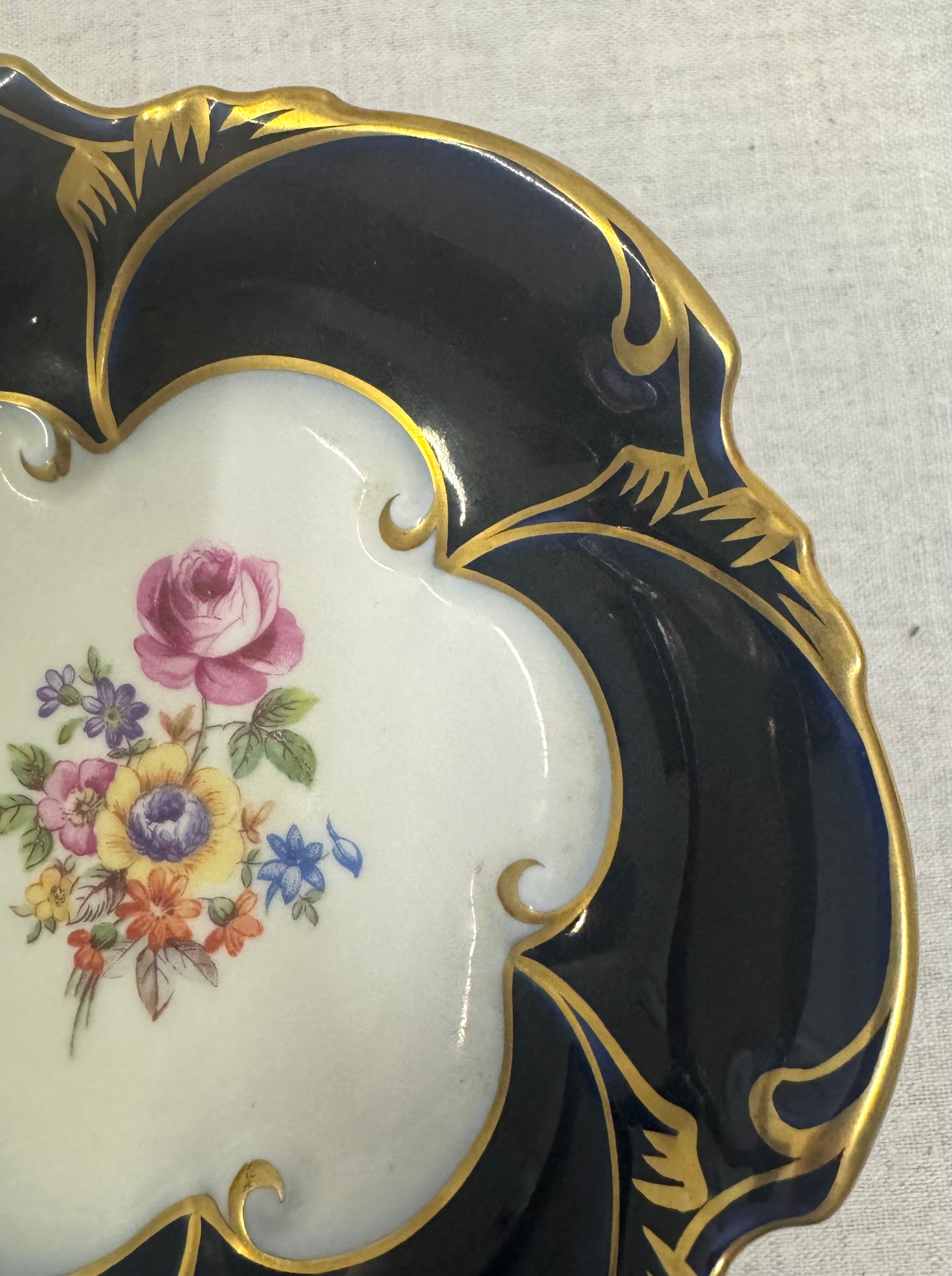 Vintage Cobalt Blue Pedestal Bowl