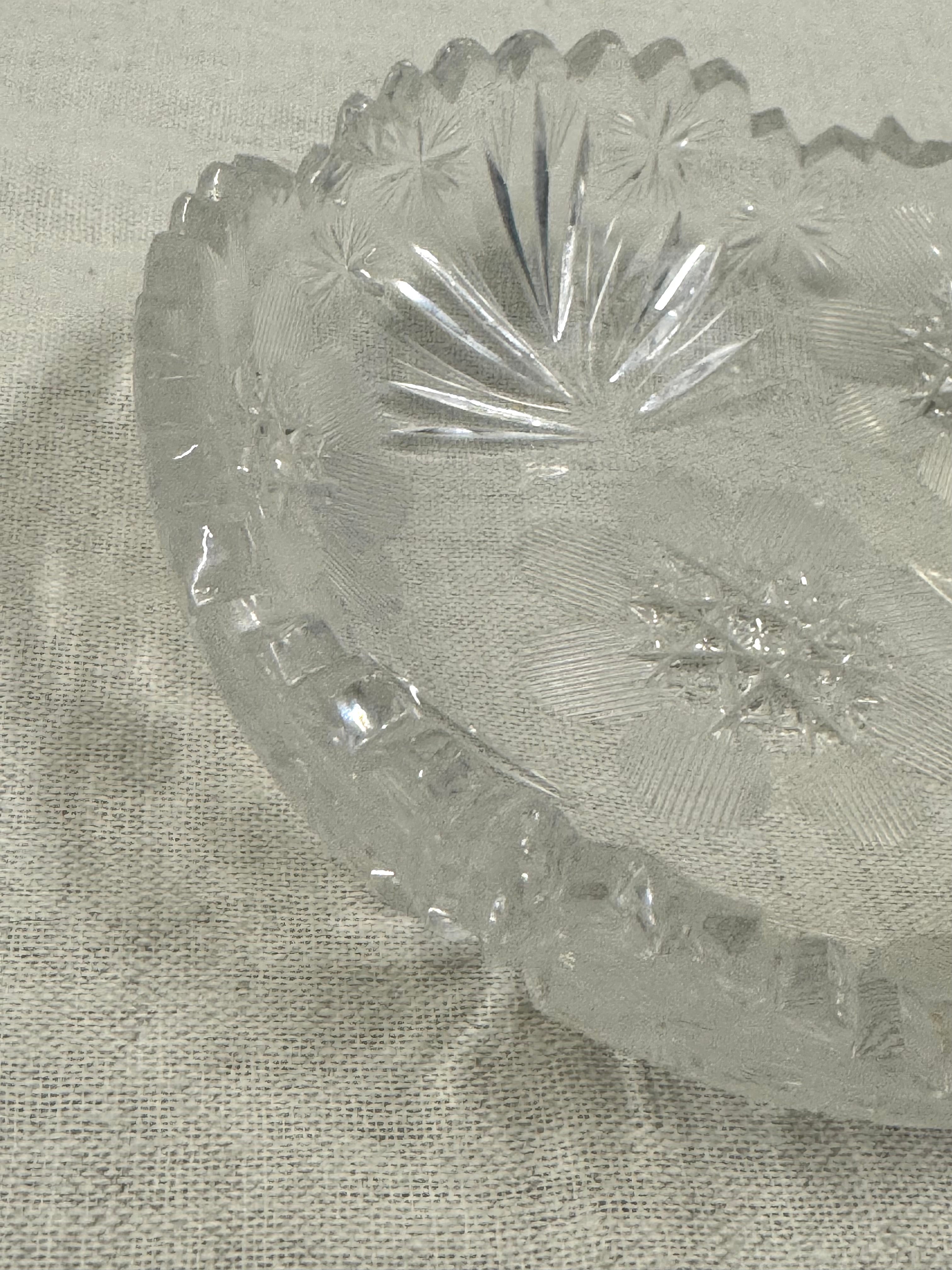 Cut Crystal Dish with Handle