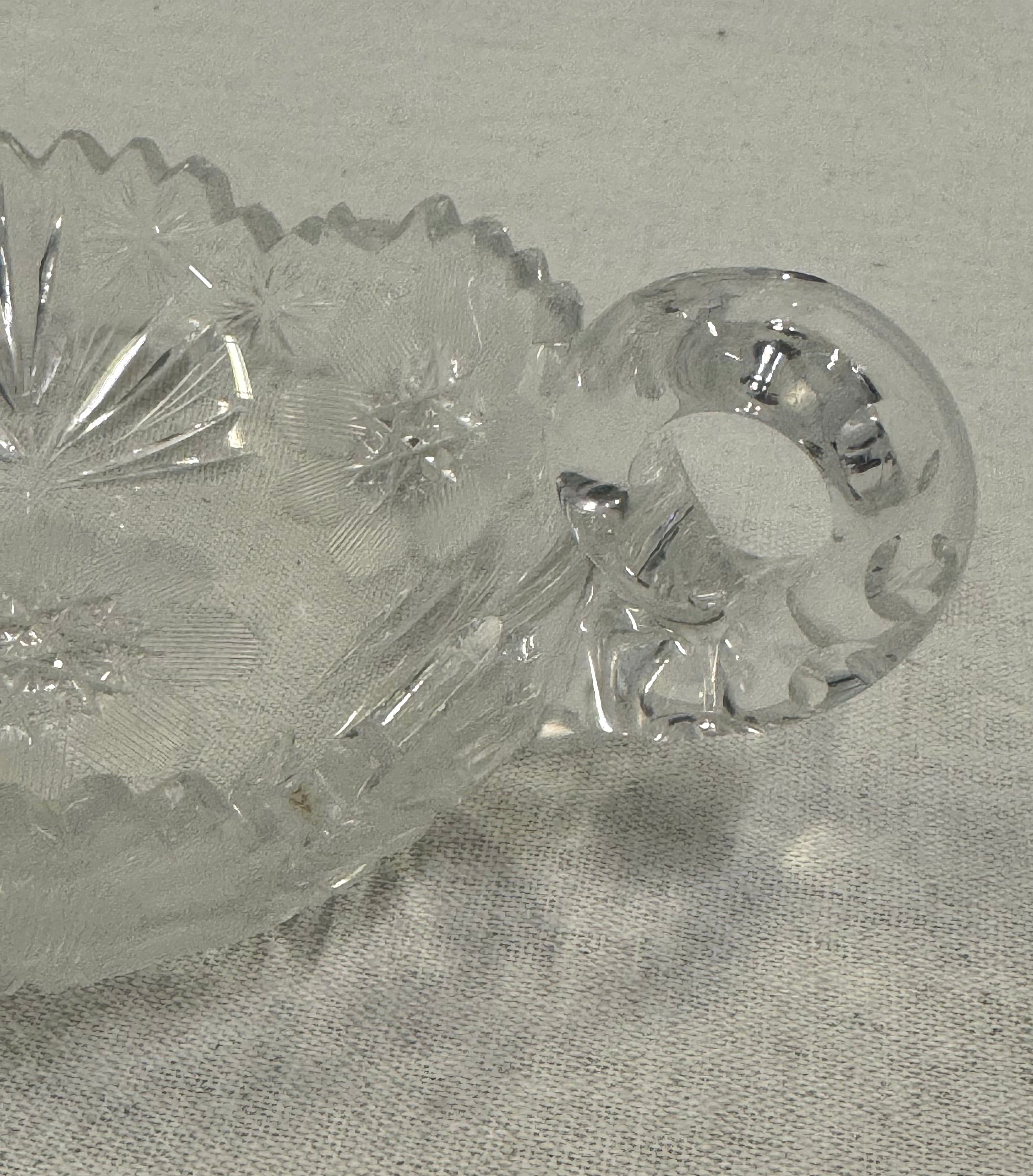 Cut Crystal Dish with Handle