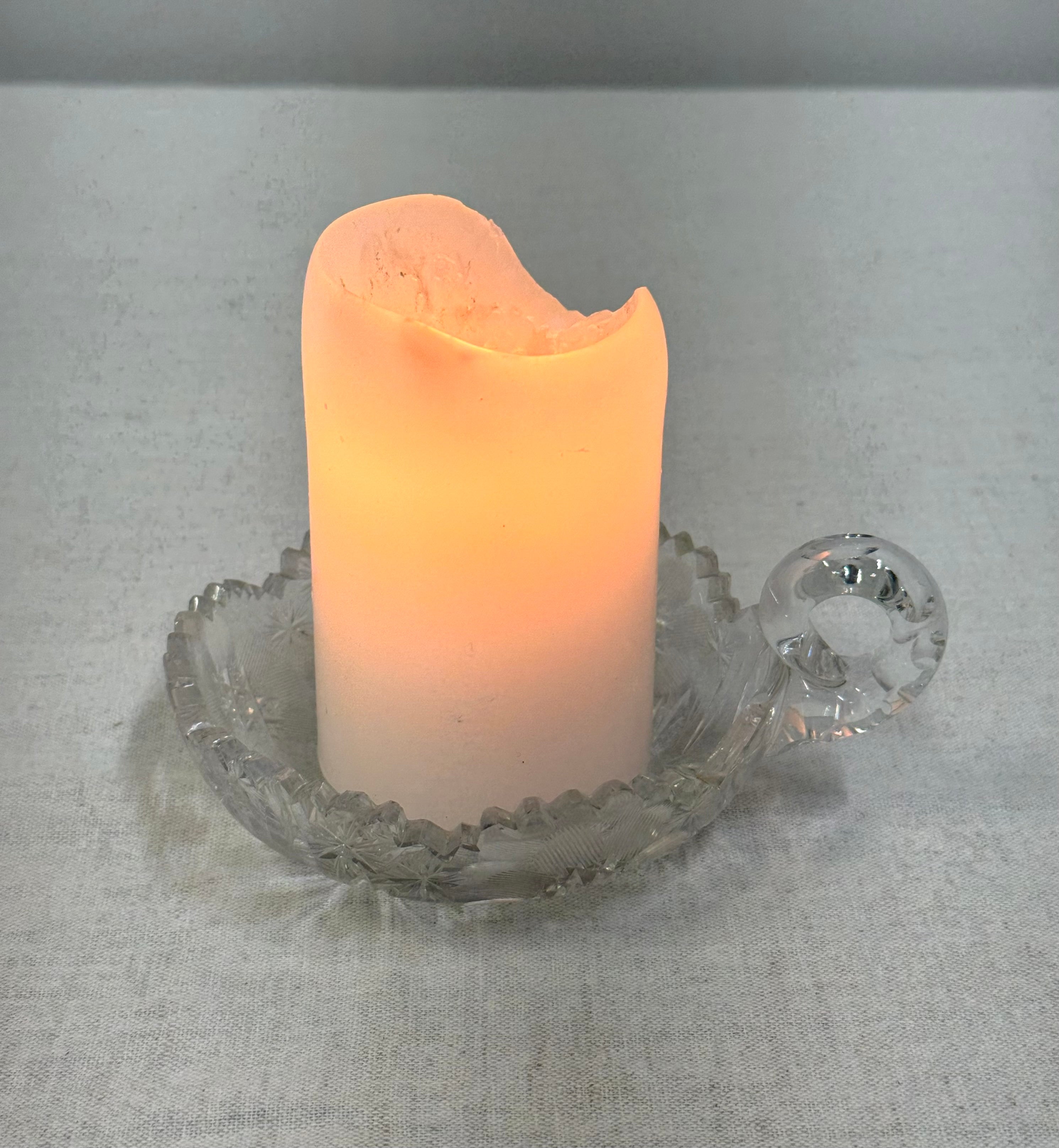 Cut Crystal Dish with Handle