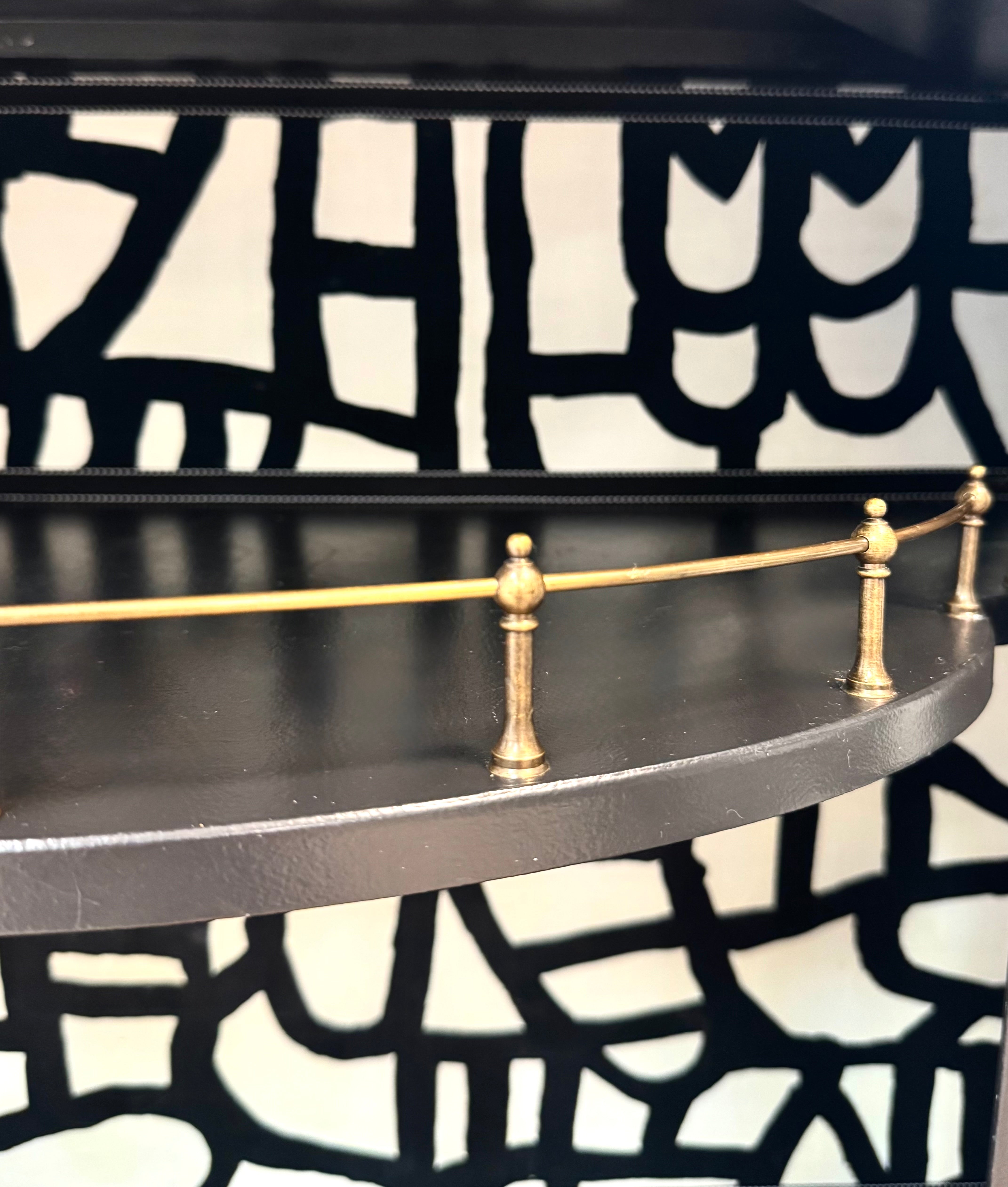 Black Demilune Bar Cabinet