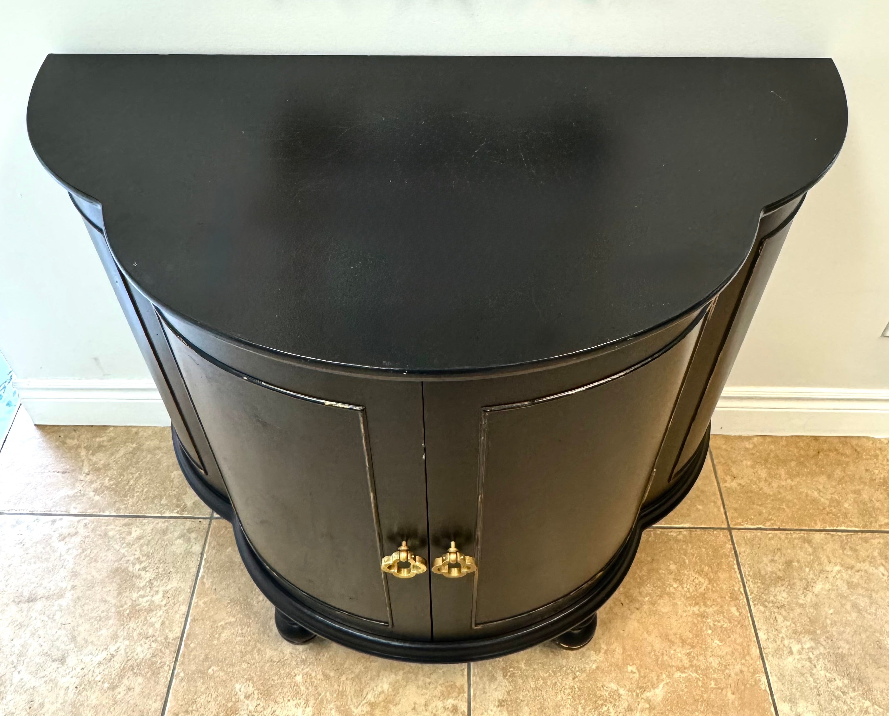 Black Demilune Bar Cabinet