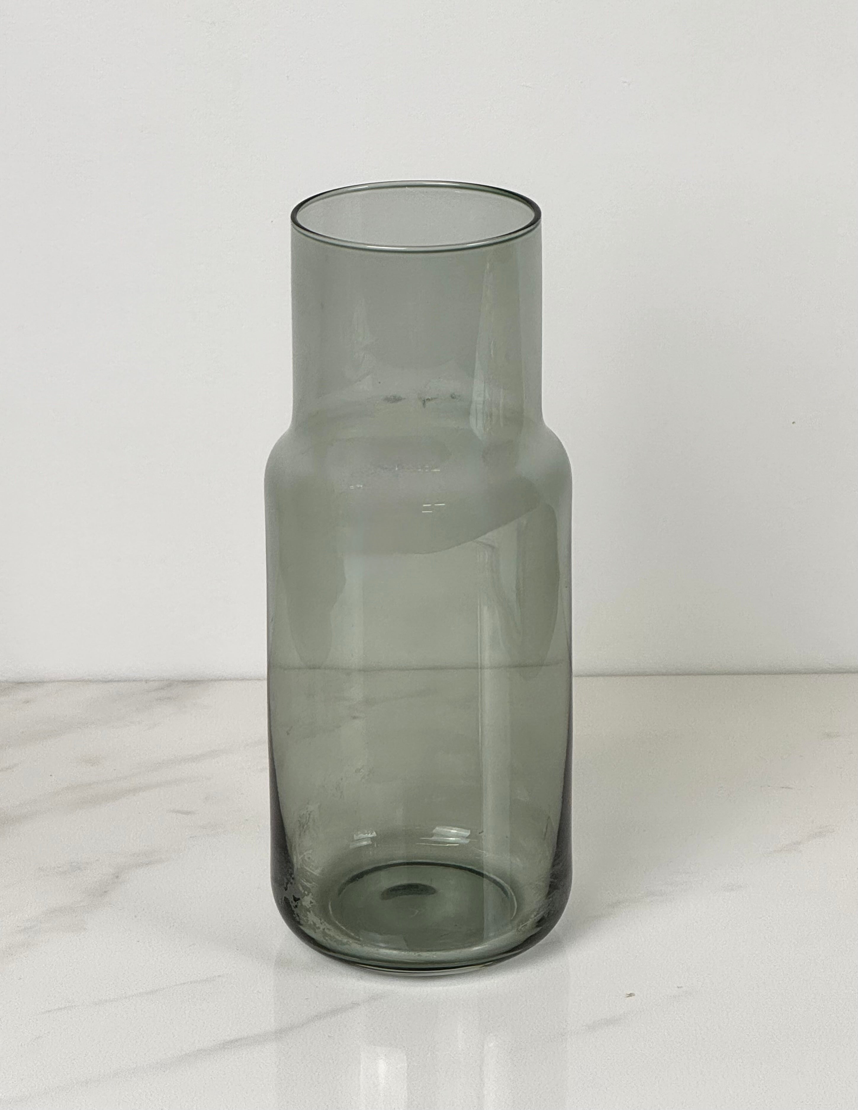 Smoke Gray Glass 9" Vase