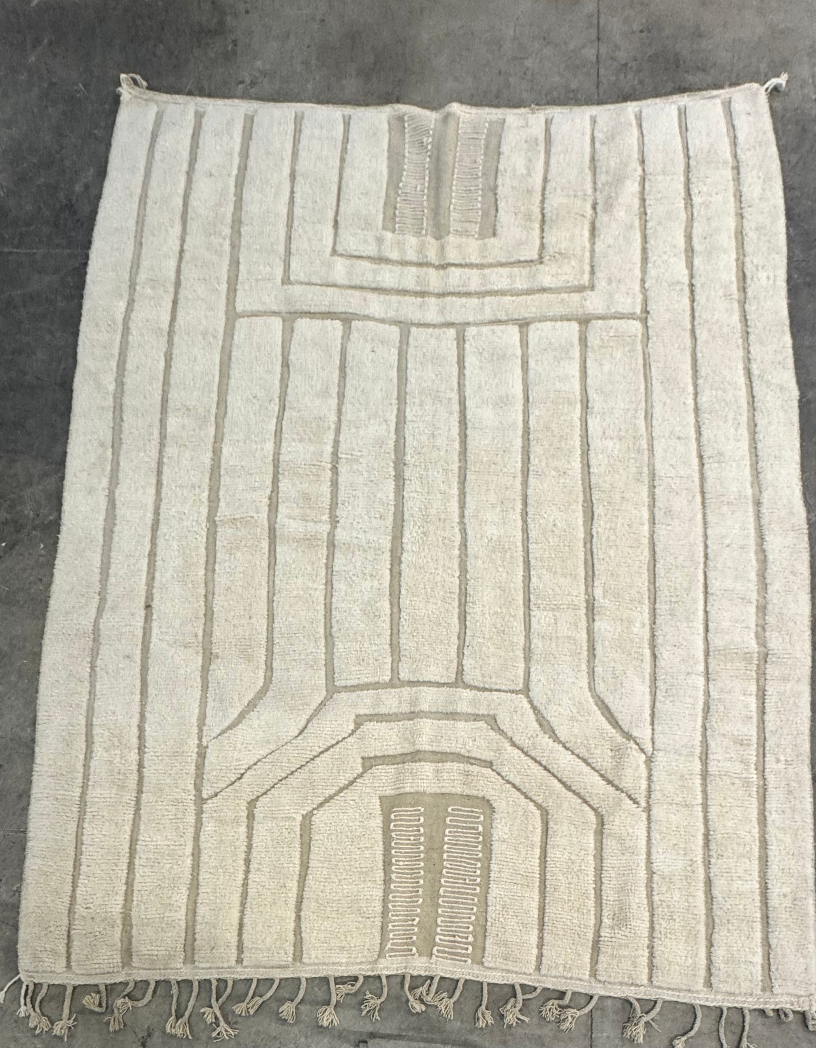 Moroccan Ivory Beni Ourain 10' x 13' Rug