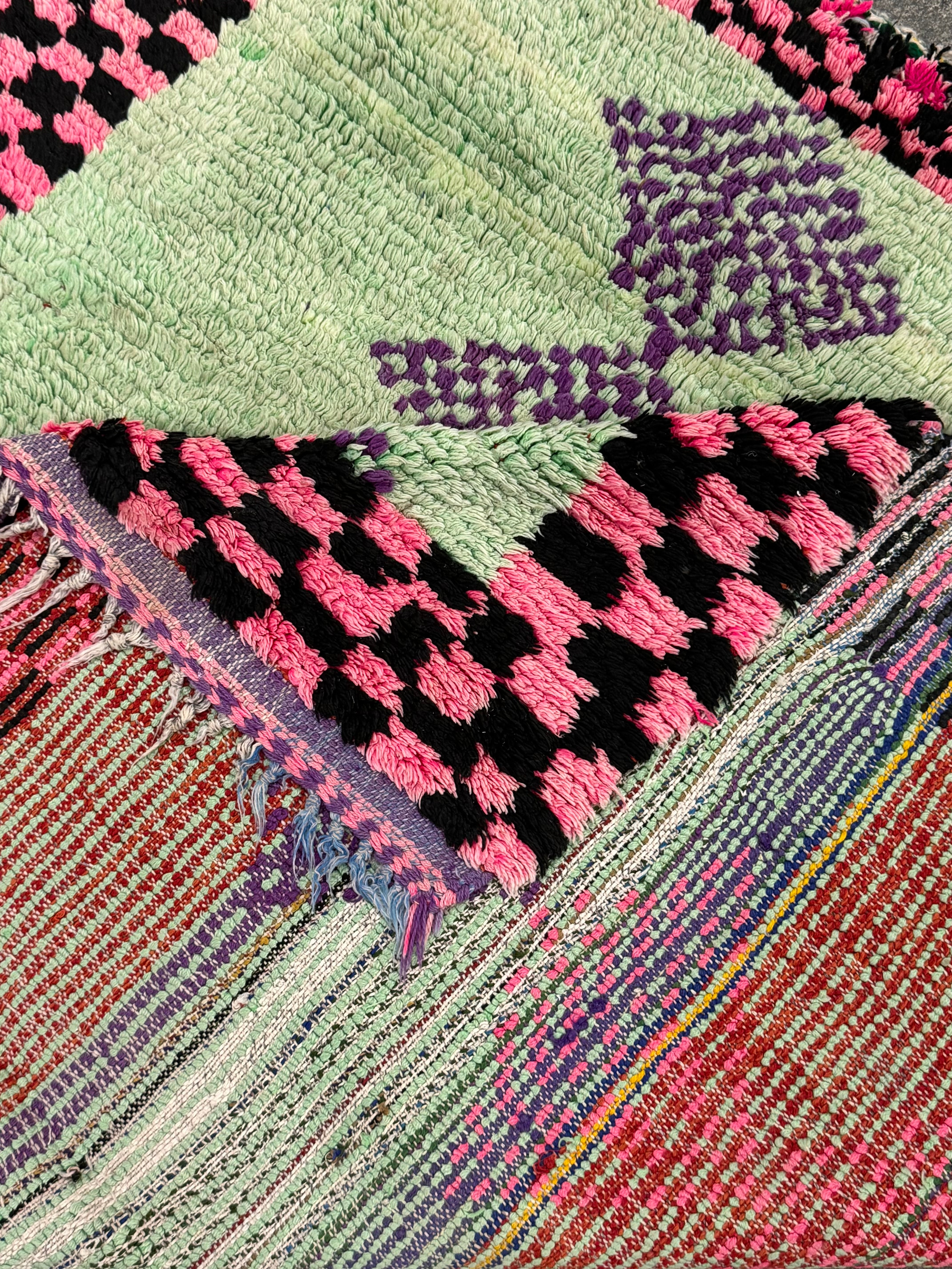 Morrocan 44" x 45" Rug with Checkered Border