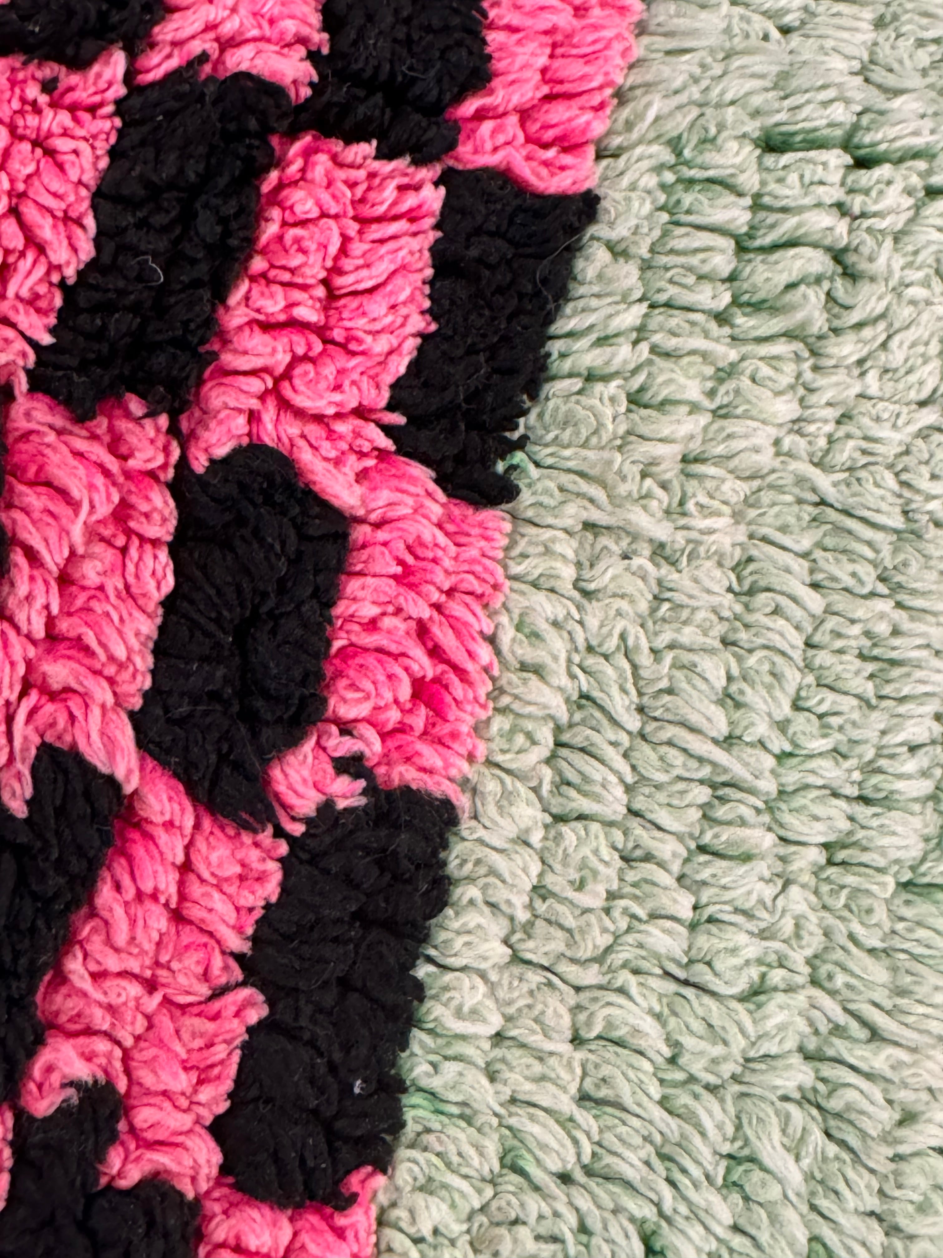 Morrocan 44" x 45" Rug with Checkered Border