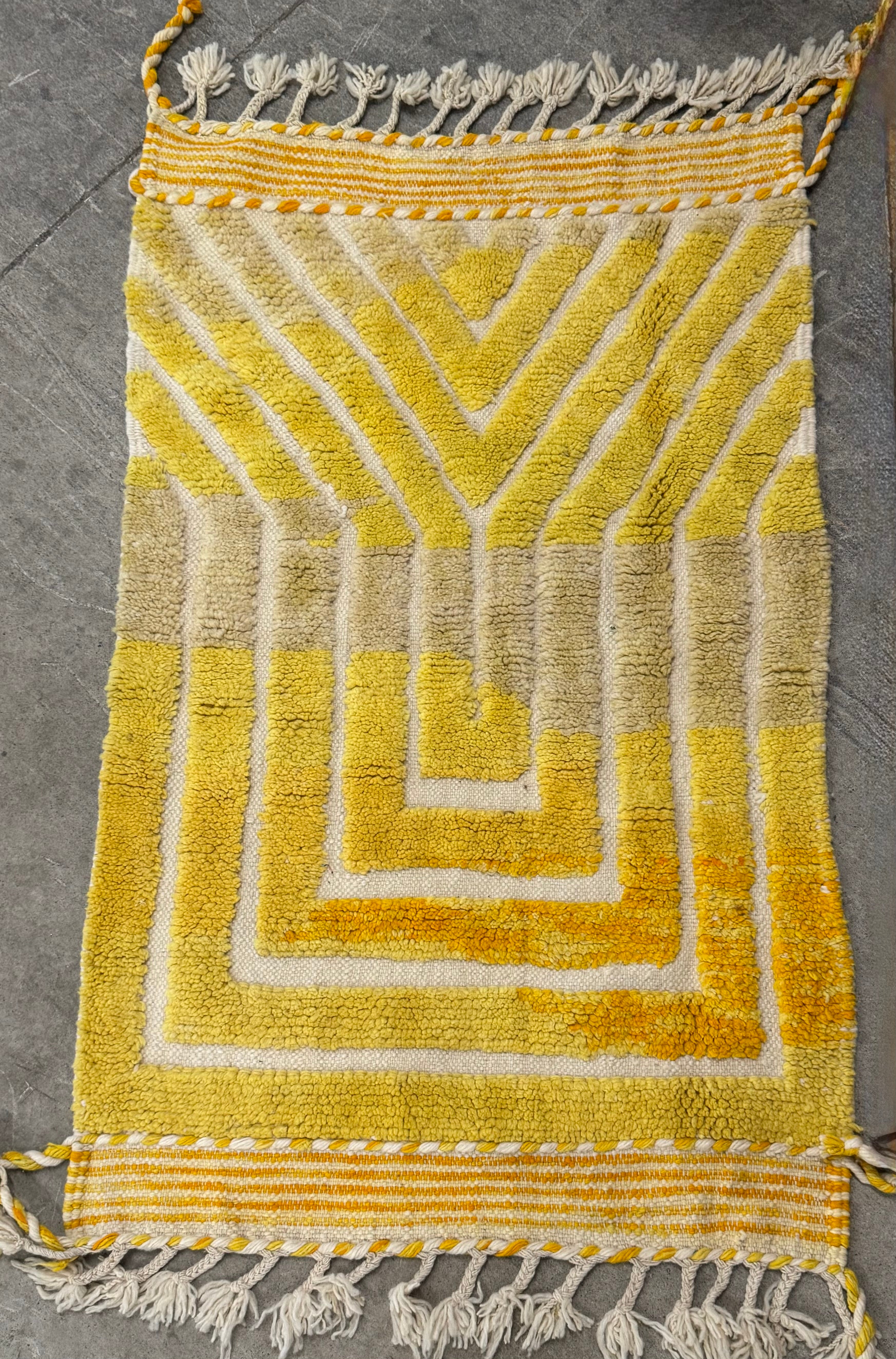 Moroccan Beni Ourain Yellow 39" x 63" Rug