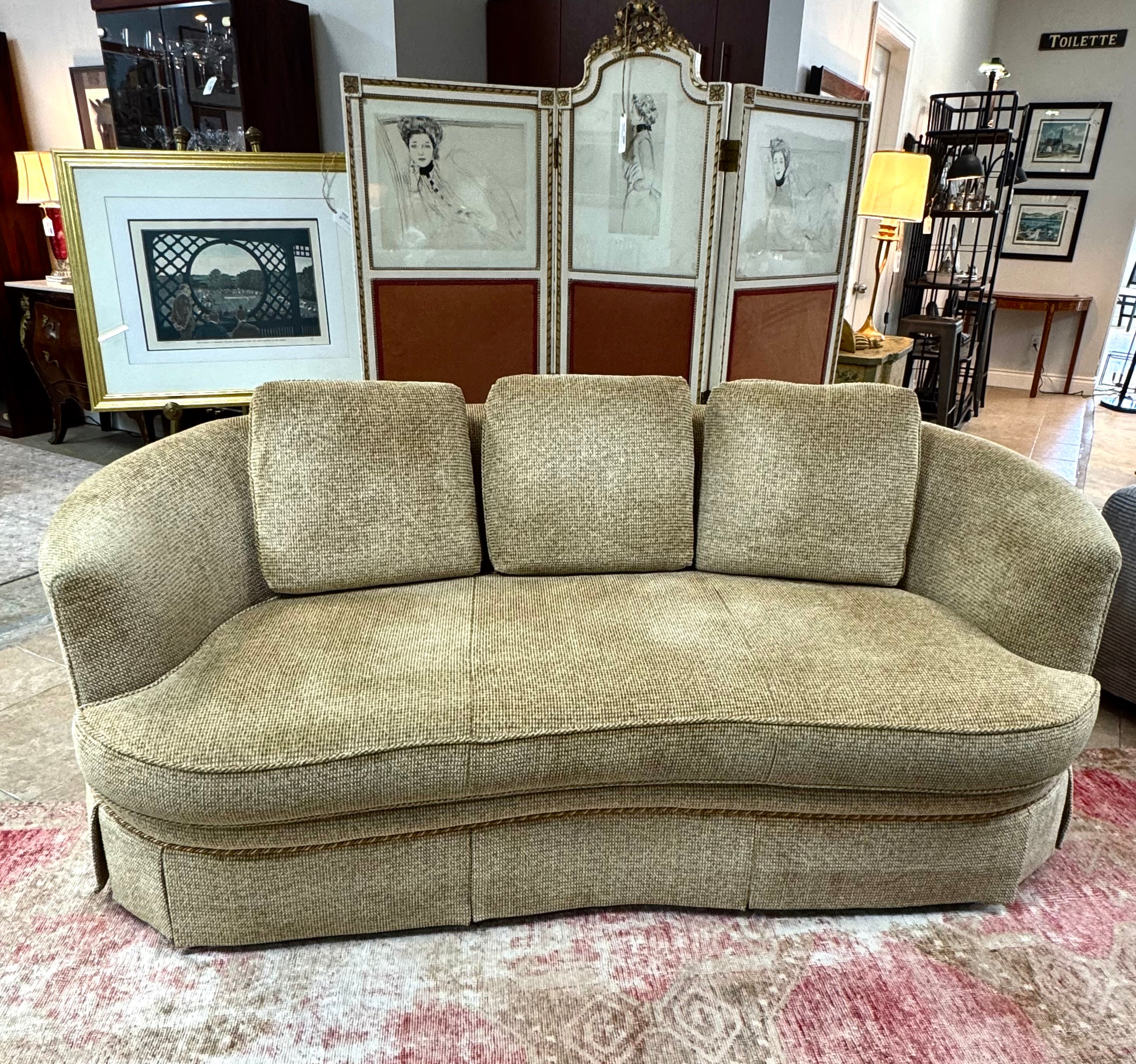 Custom Curved Tuxedo 83" Sofa