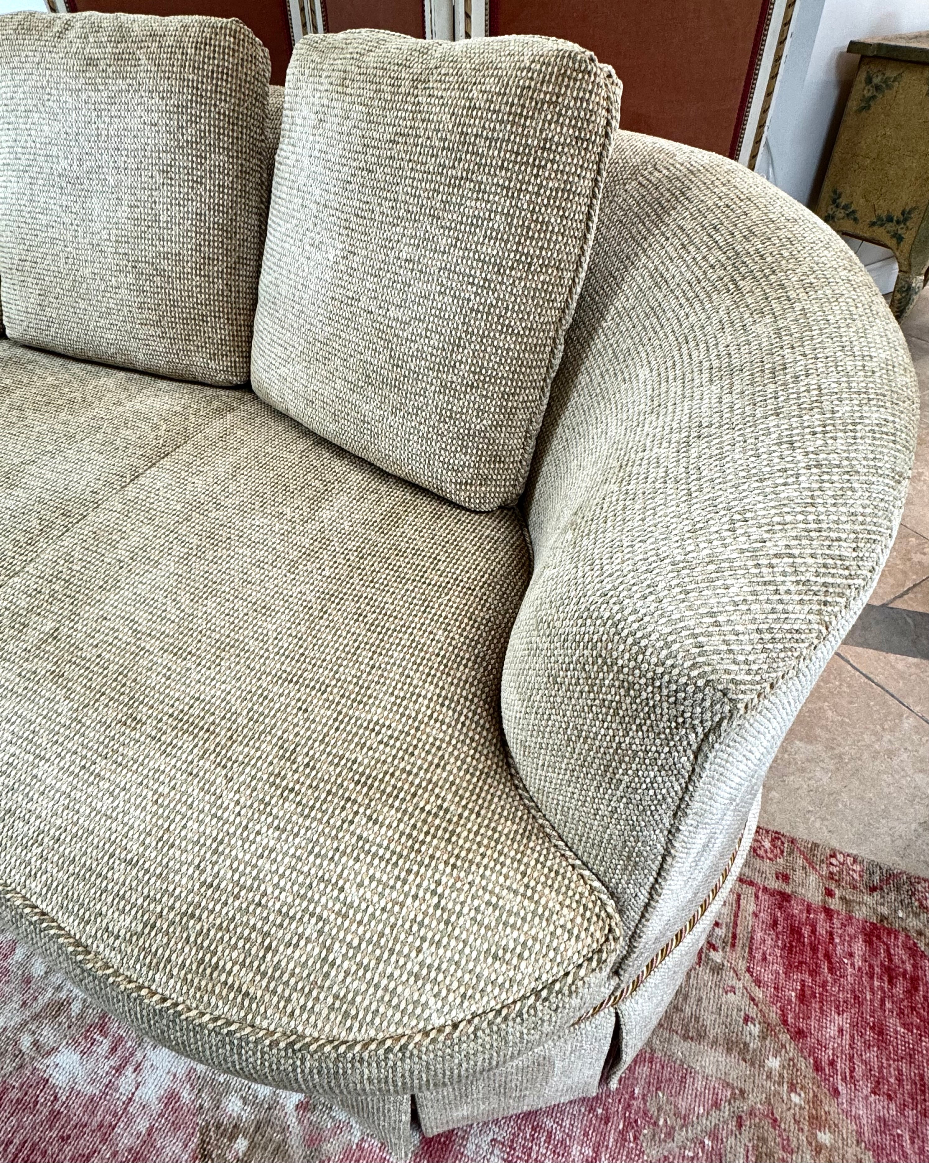 Custom Curved Tuxedo 83" Sofa