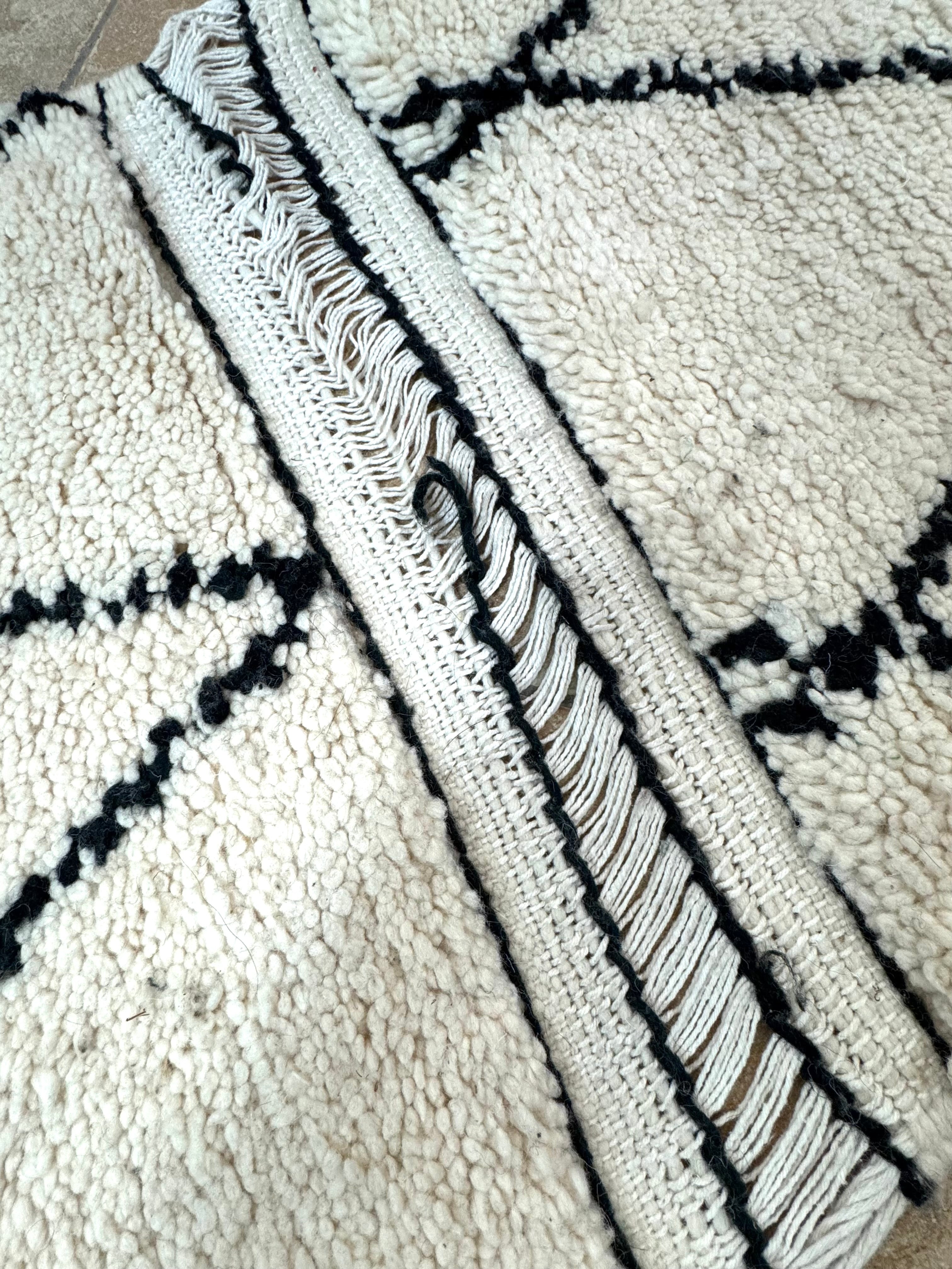 Moroccan Ivory & Brown 85" x 24" Runner