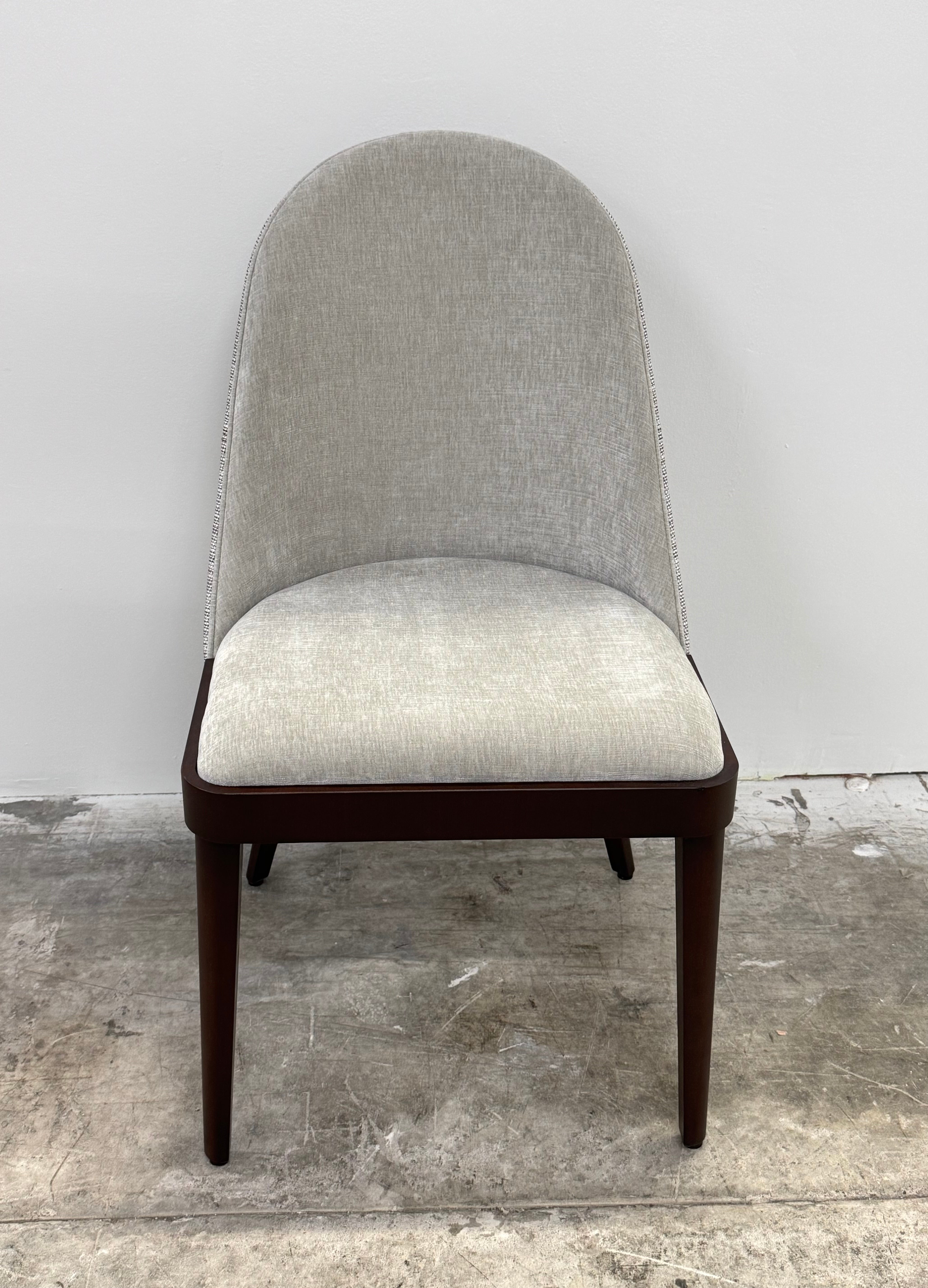 NEW! Light Gray Velvet Chair with Faux Leather Back