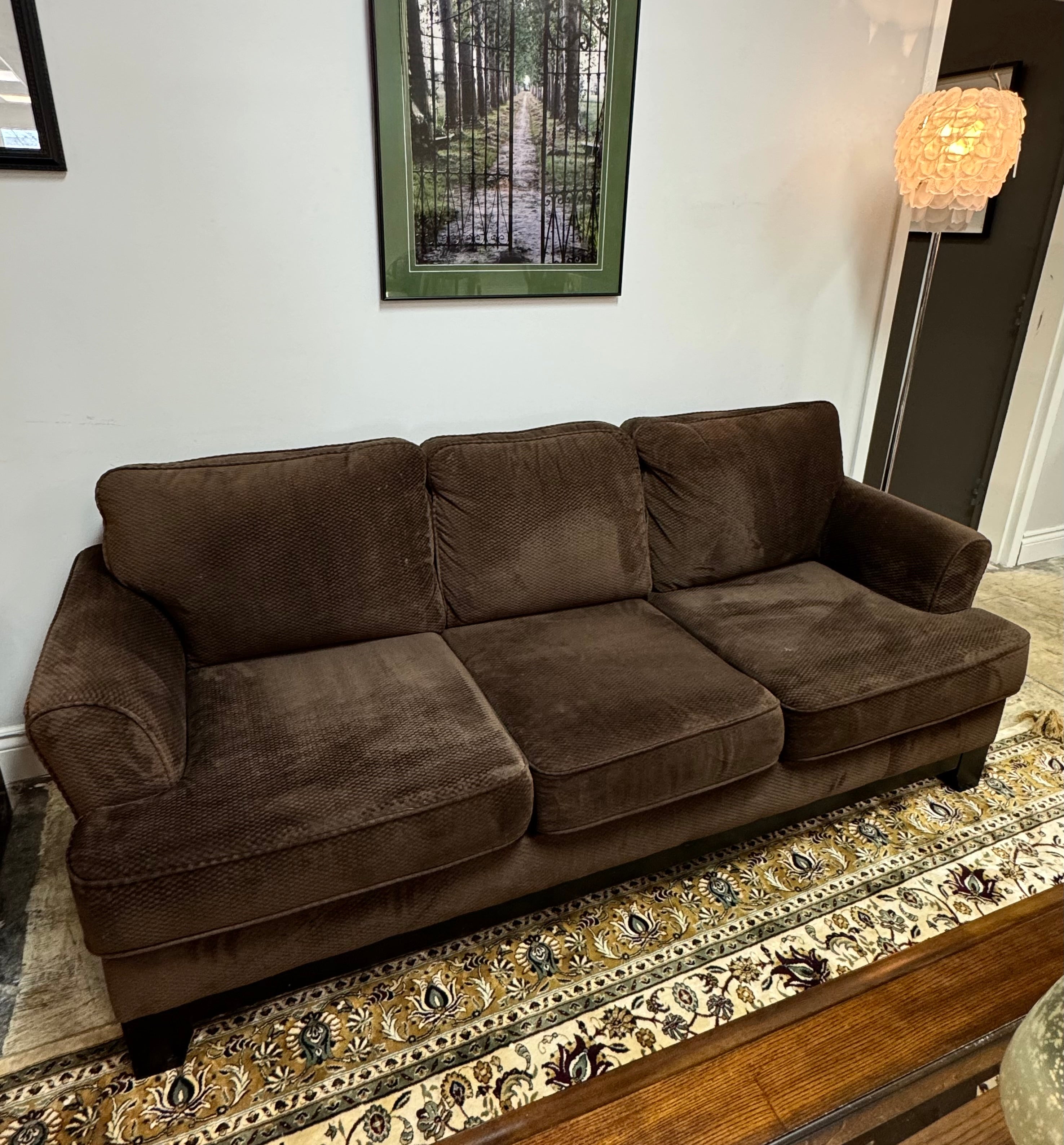 Chocolate Brown Transitional 80" Sofa
