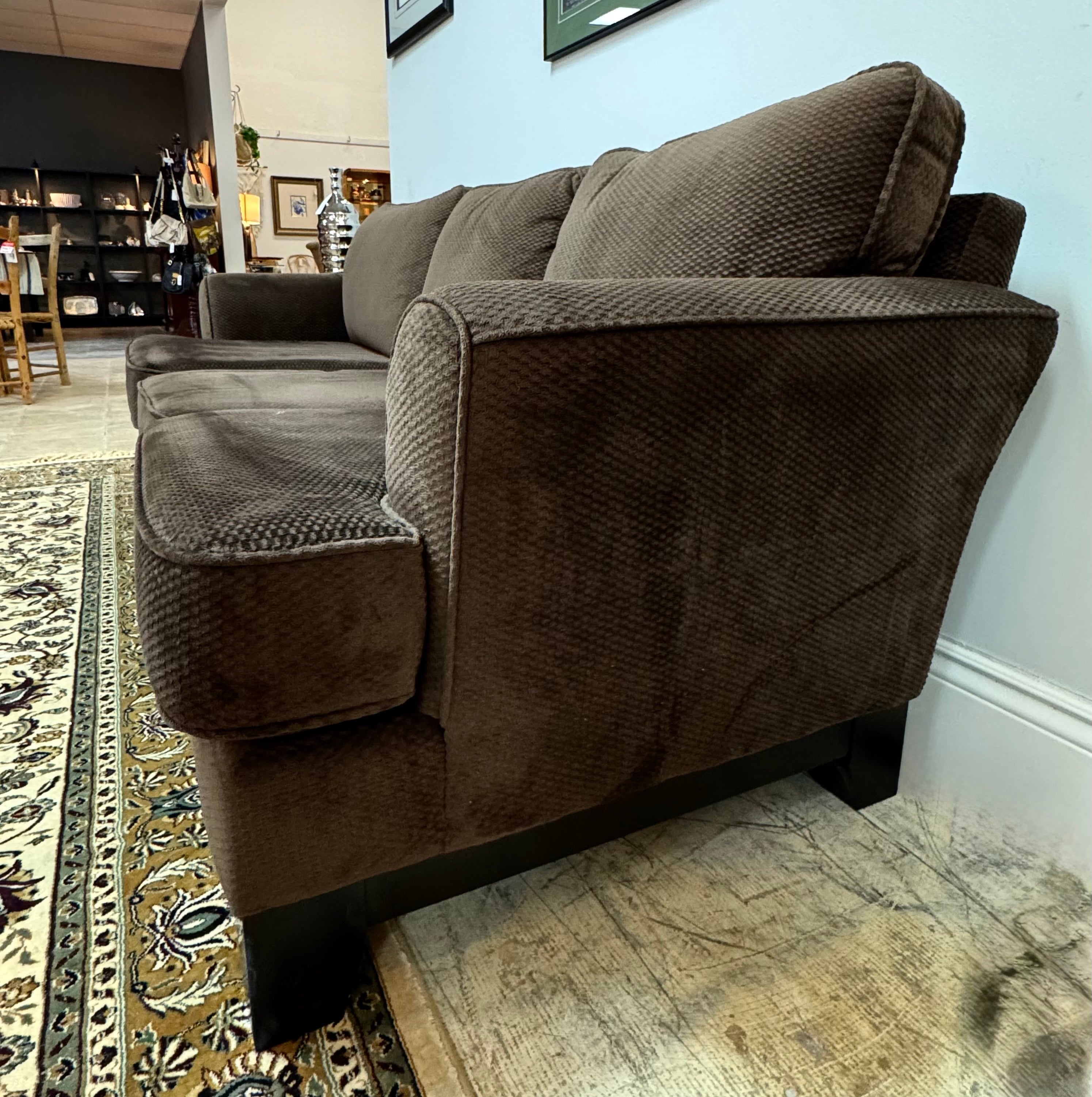 Chocolate Brown Transitional 80" Sofa