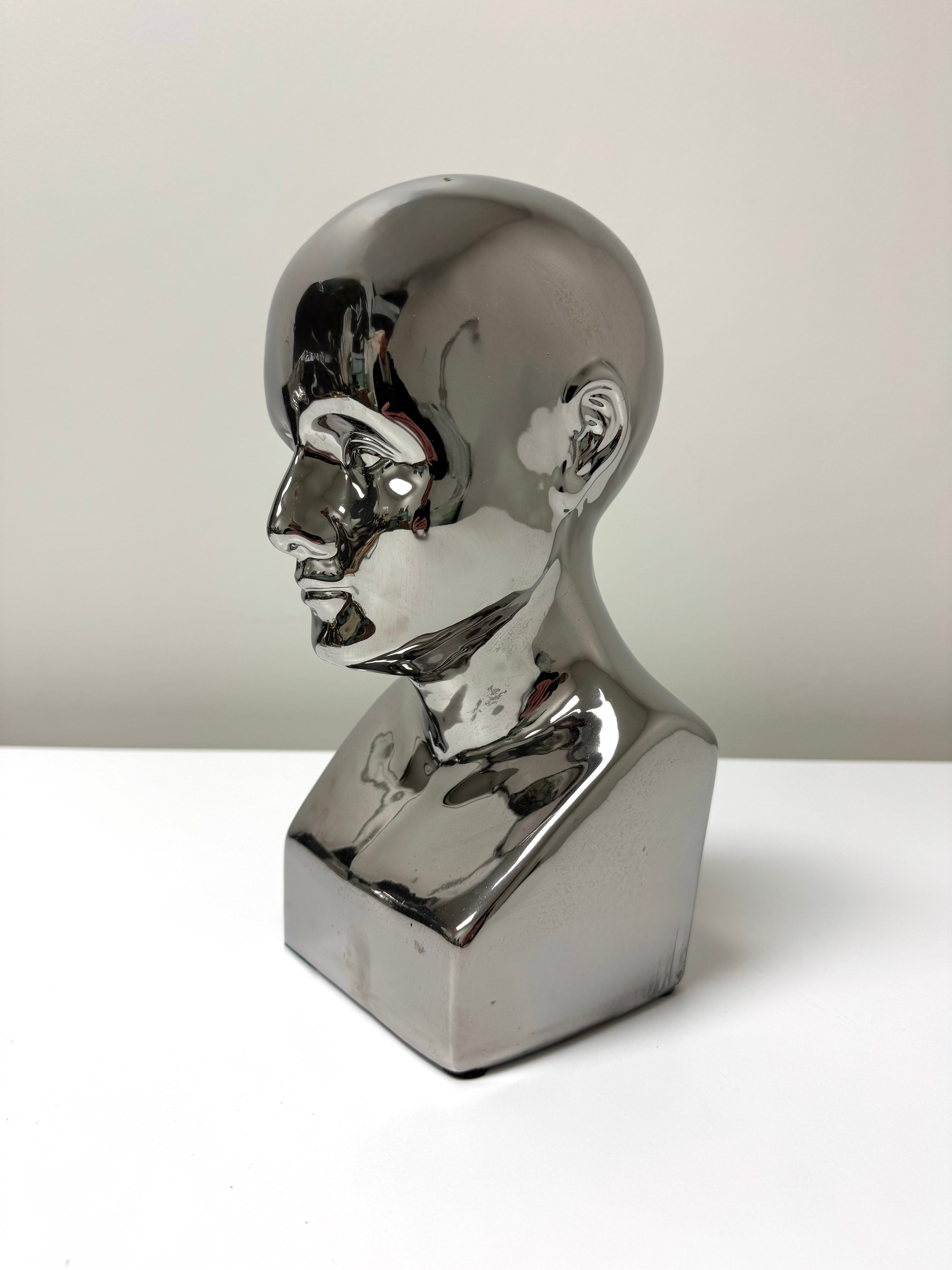 Silver Ceramic Mannequin Bust