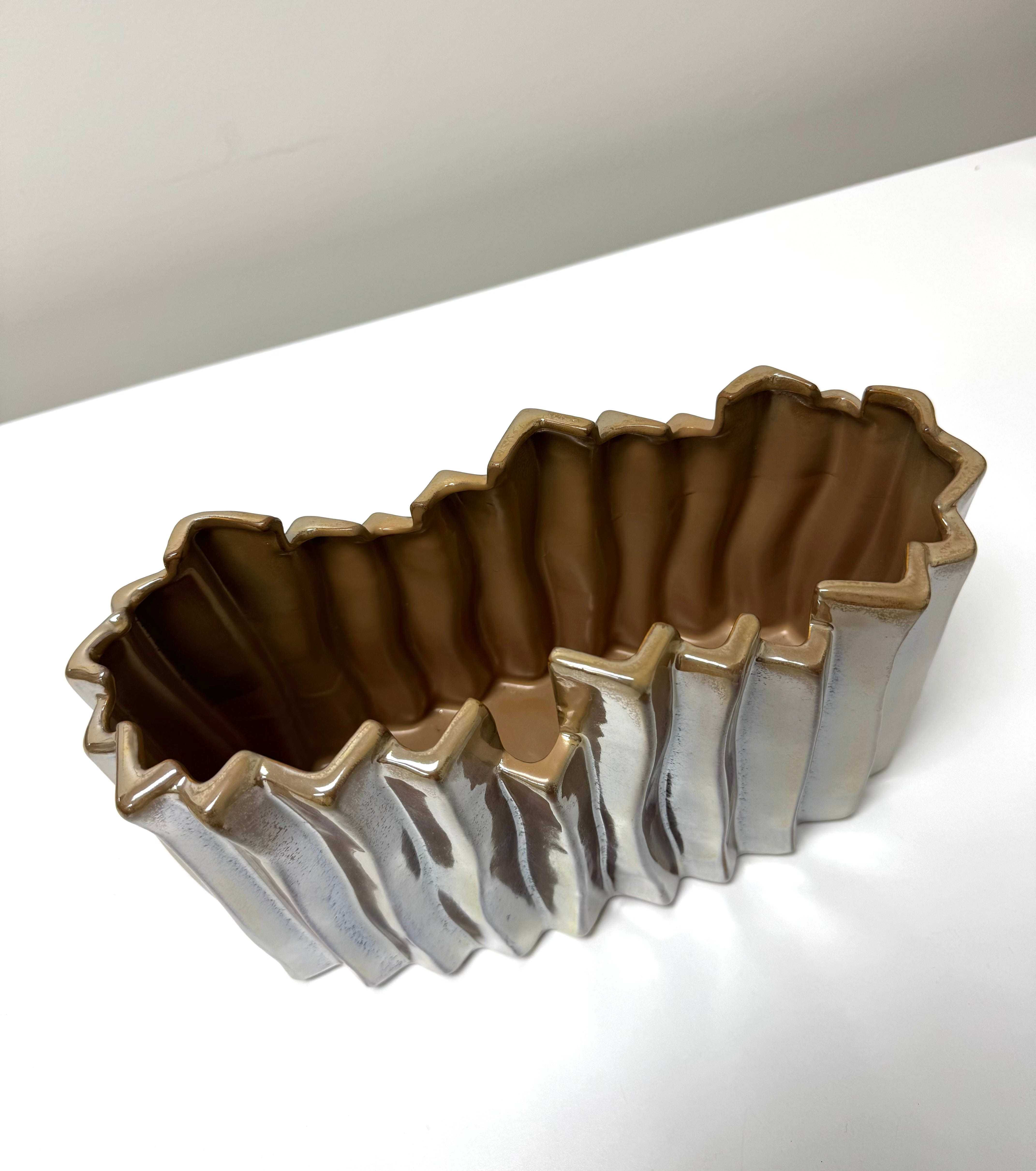 Iridescent Gold Ceramic Vessel