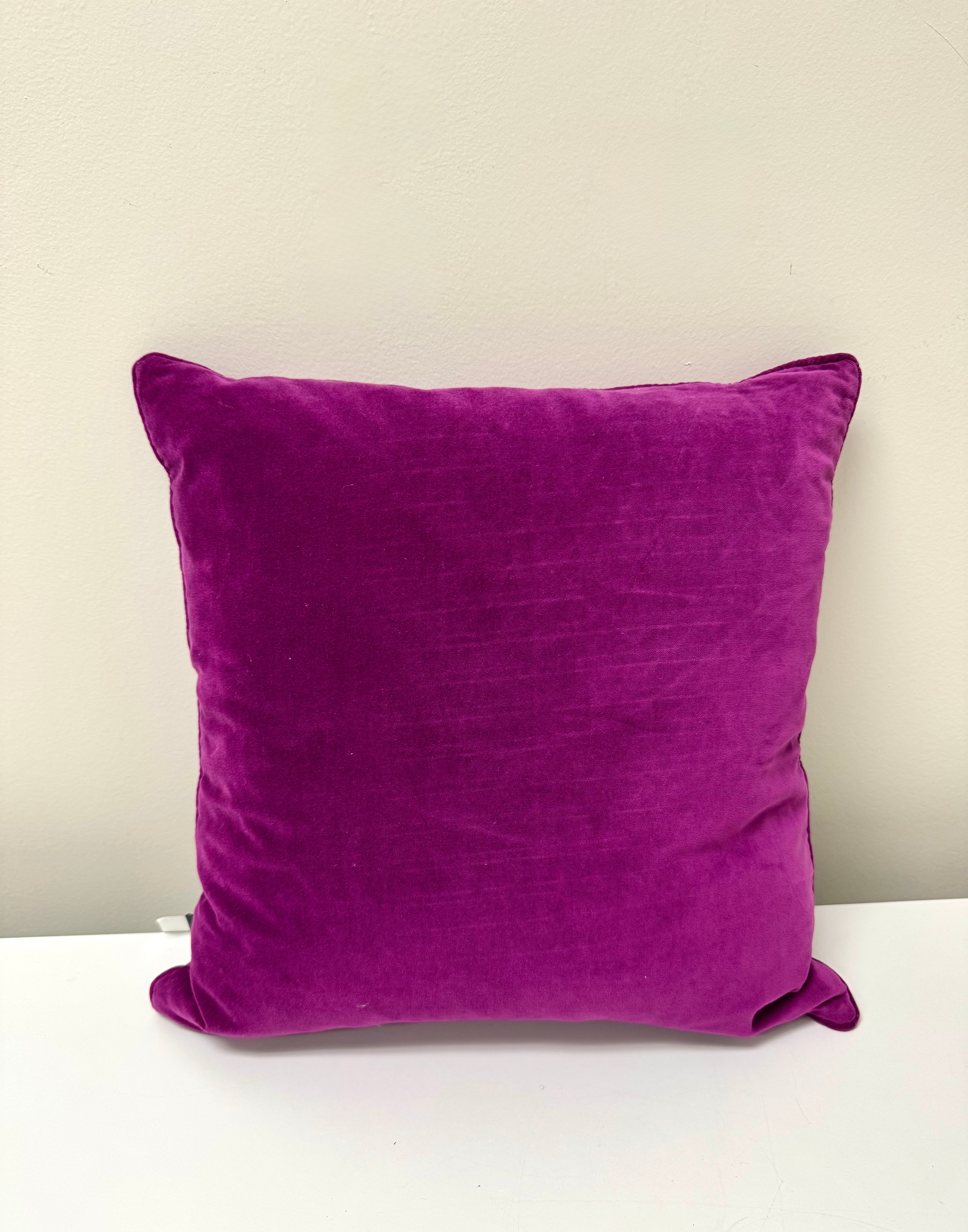 NEW UPCOUNTRY Magenta Butterflies and Floral 18" Pillow