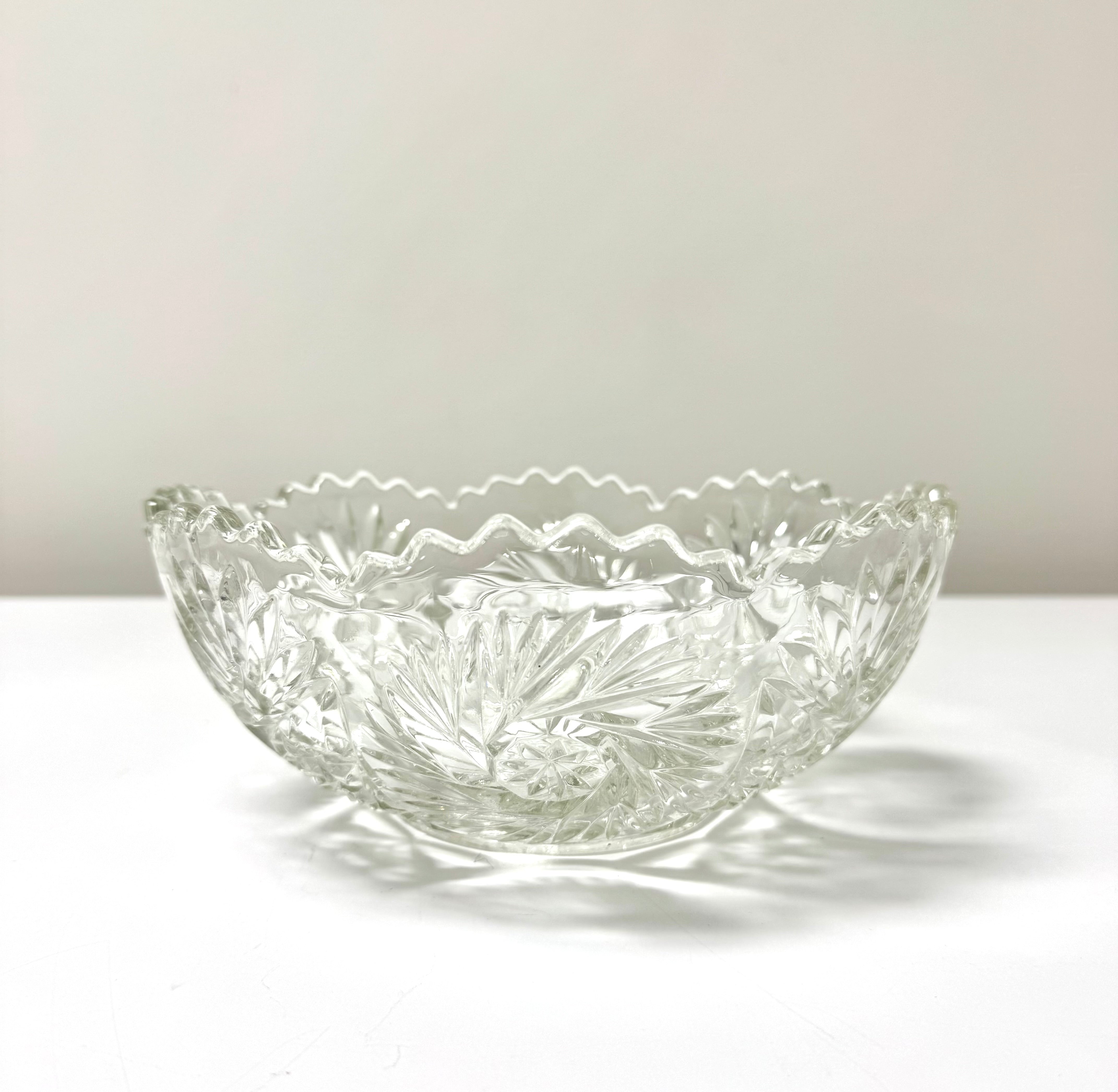 Vintage Pinwheel Cut Glass Bowl