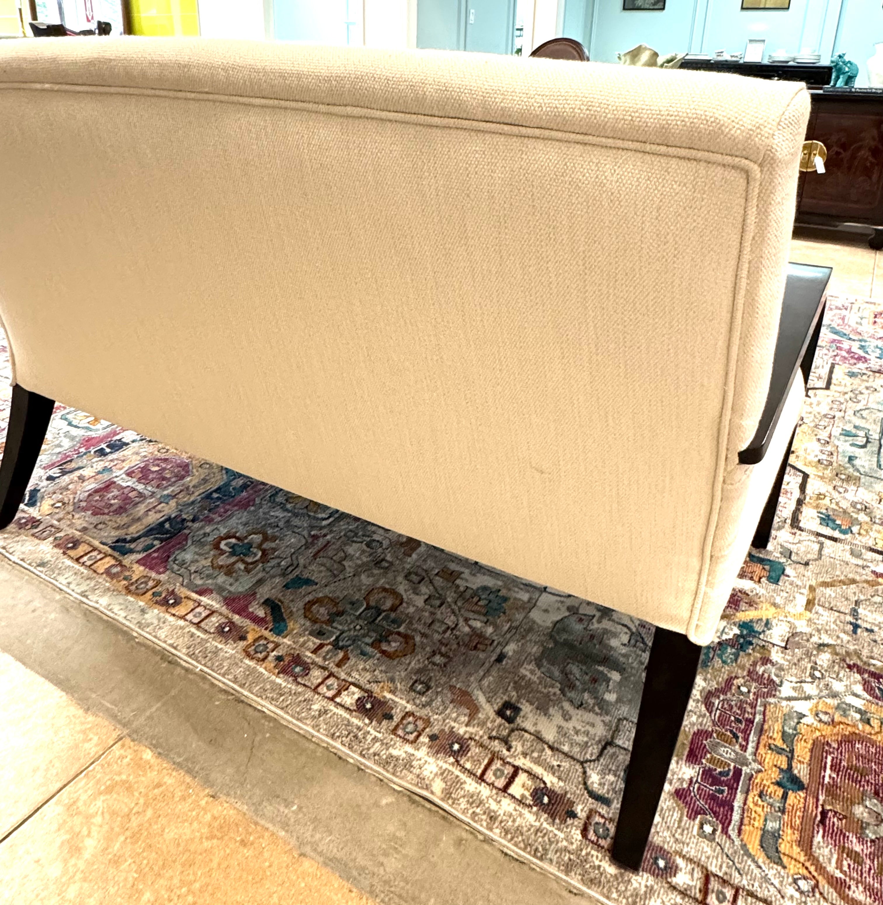 NEW! Ivory Settee with Curved Arms