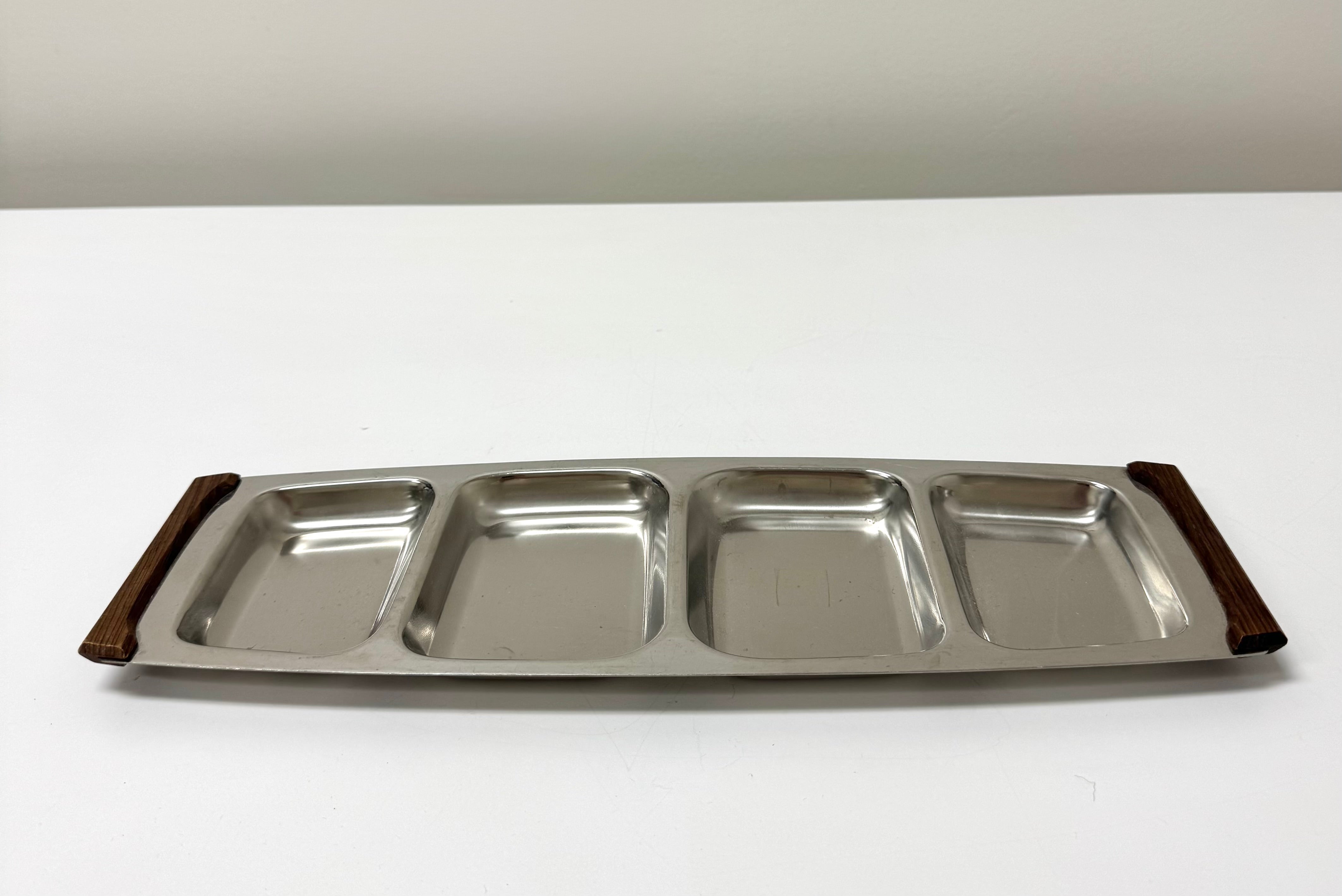 Vintage MCM LUNDTOFTE Serving Tray with Rosewood Handles