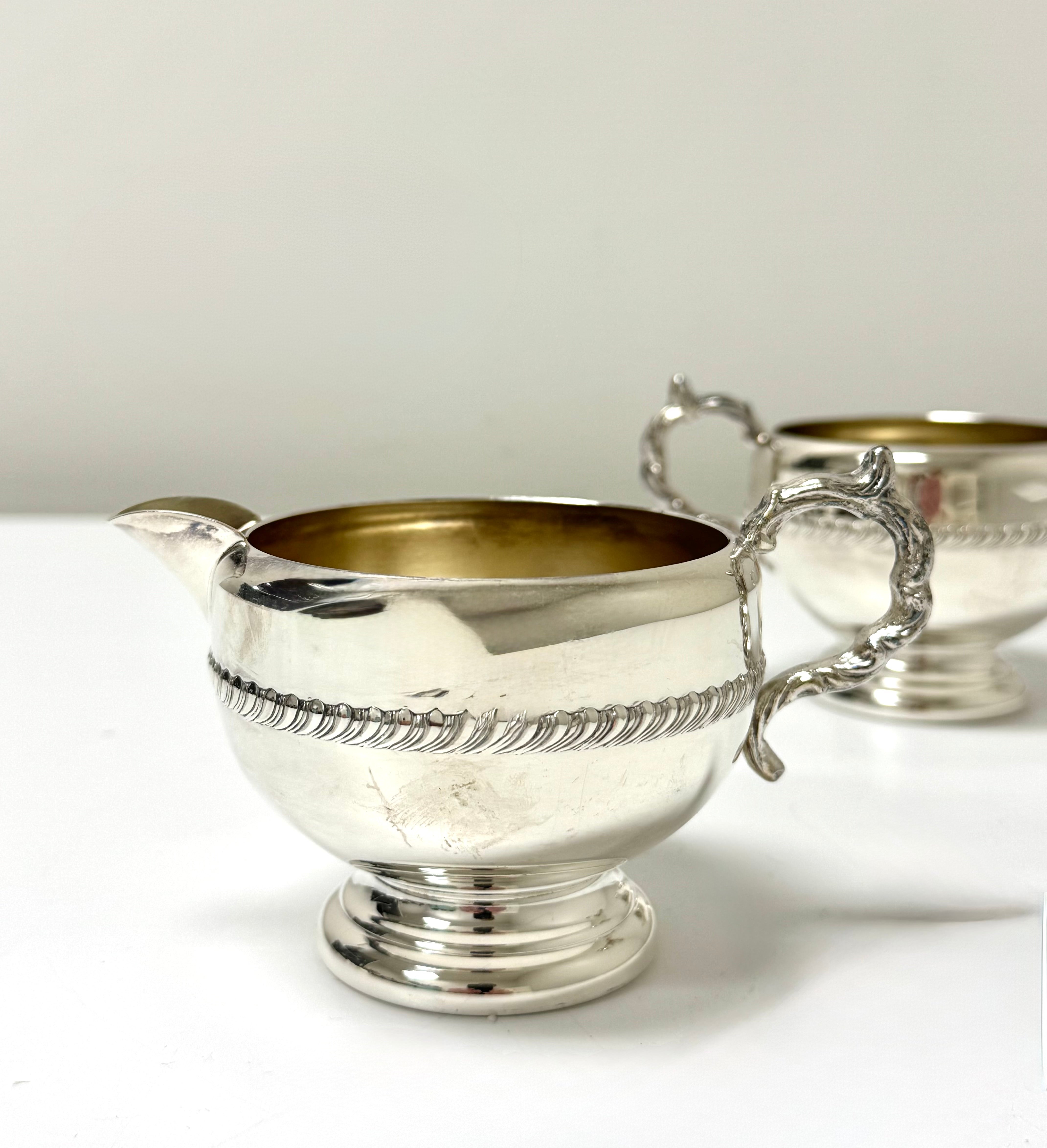 Vintage Silverplate Cream & Sugar