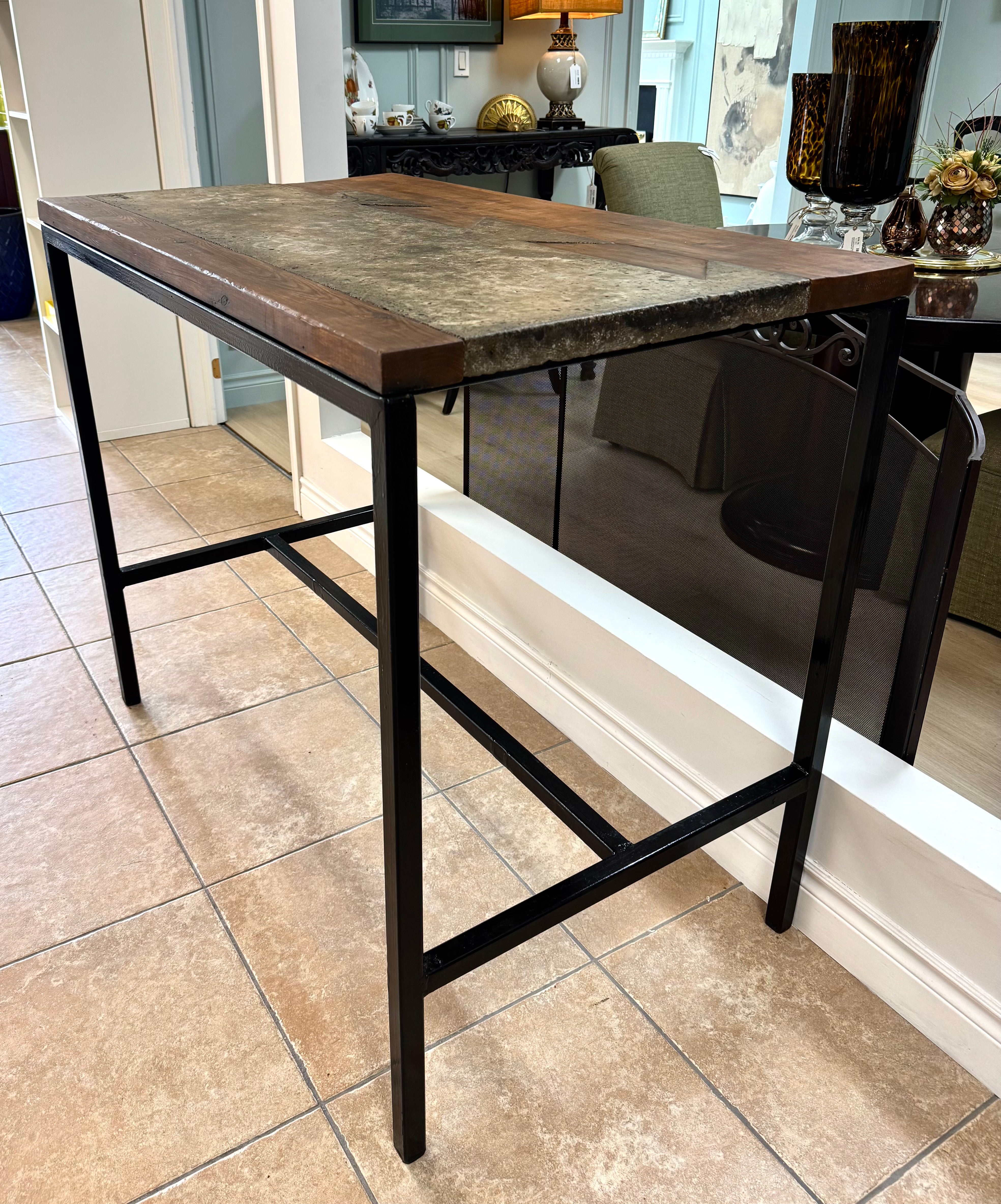 Custom Reclaimed Wood & Concrete Pub Table/Standing Desk