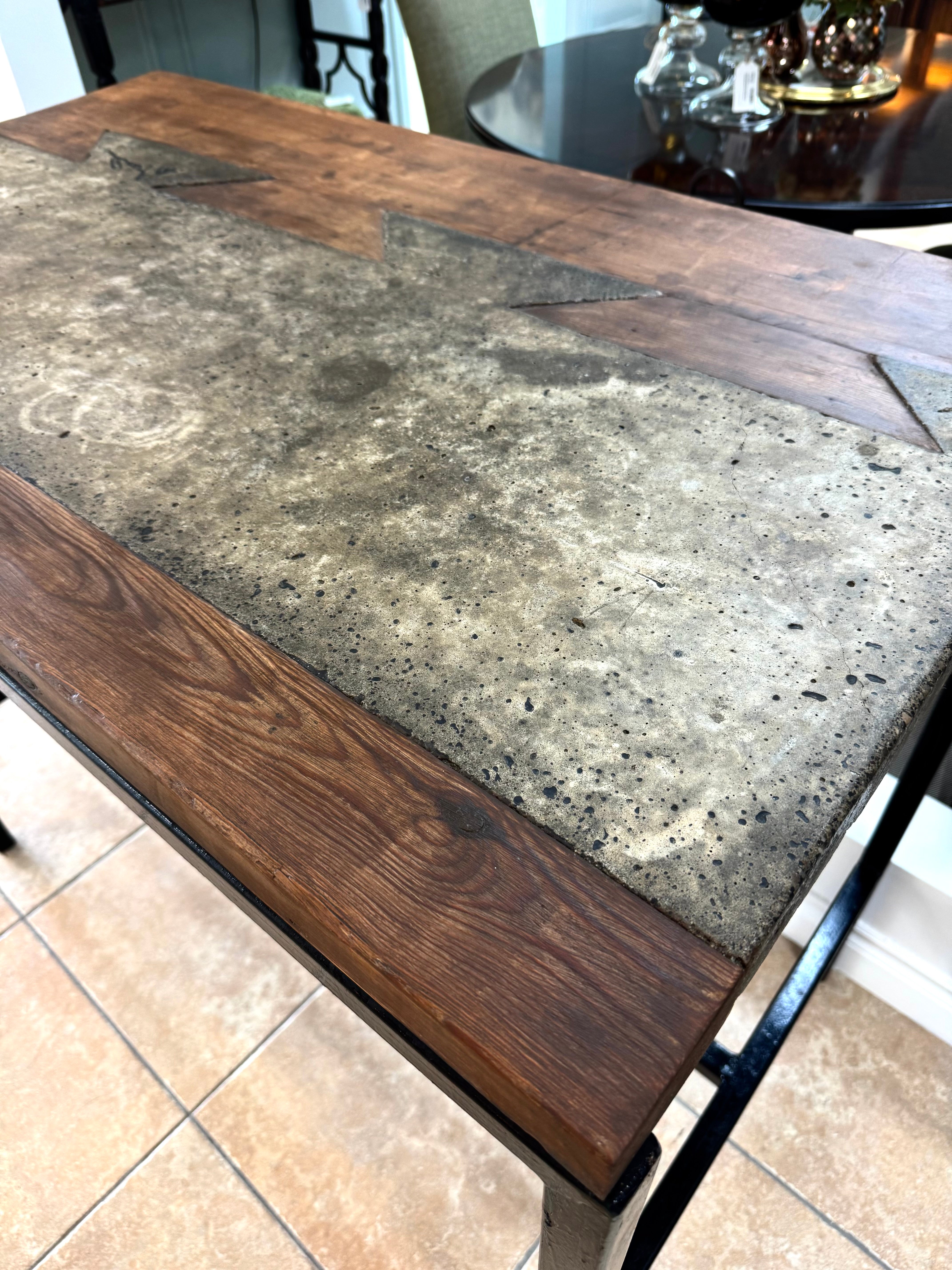 Custom Reclaimed Wood & Concrete Pub Table/Standing Desk