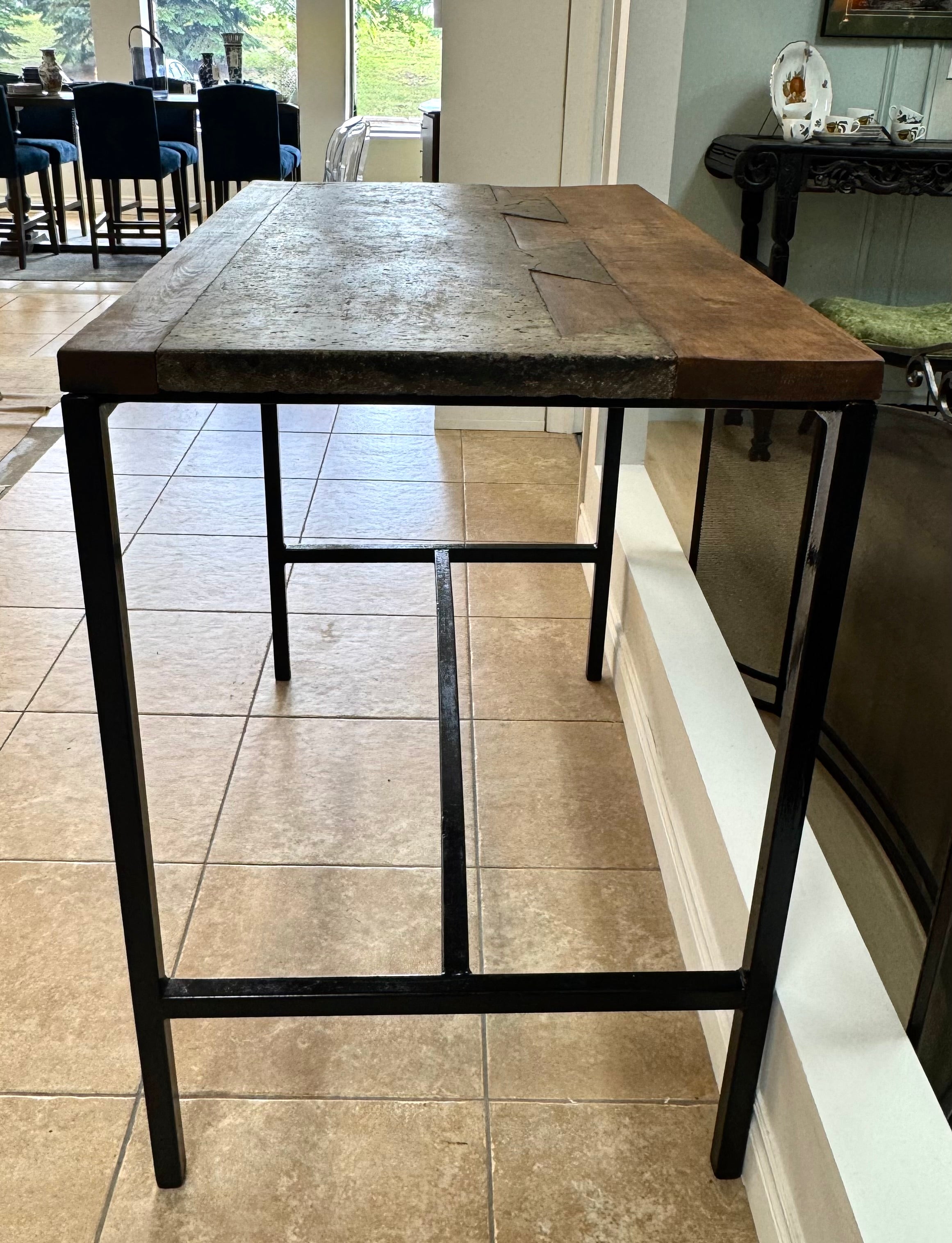 Custom Reclaimed Wood & Concrete Pub Table/Standing Desk