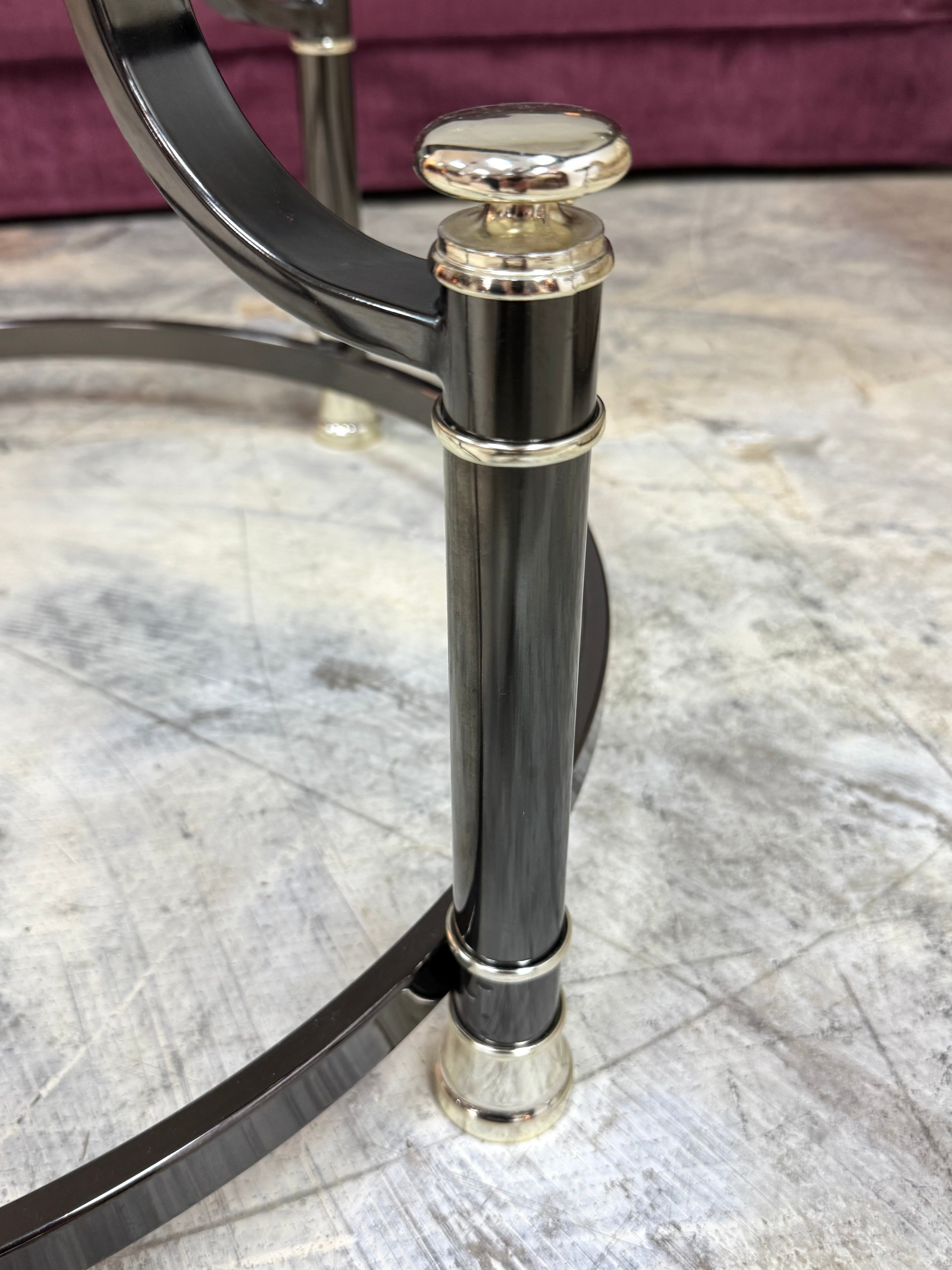 Black Chrome and Glass Coffee Table