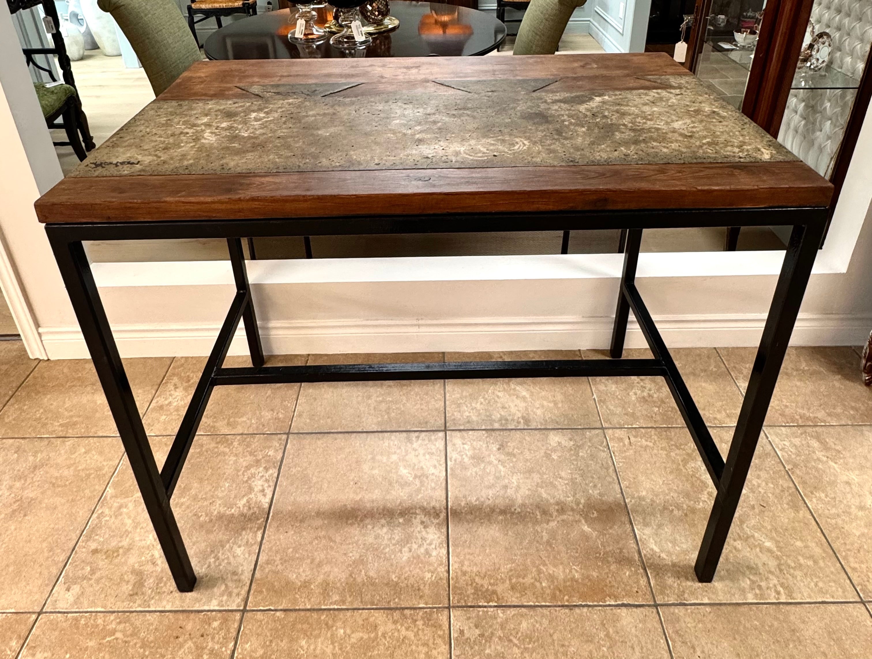 Custom Reclaimed Wood & Concrete Pub Table/Standing Desk