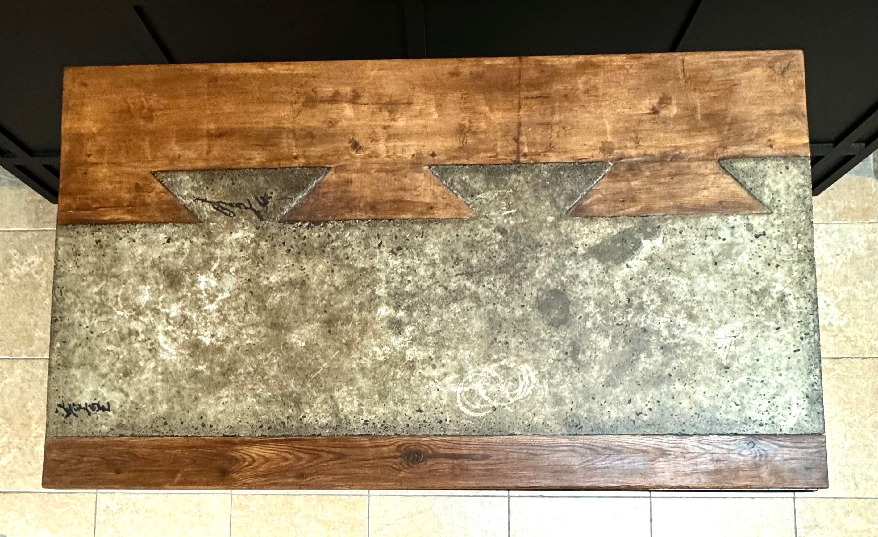 Custom Reclaimed Wood & Concrete Pub Table/Standing Desk