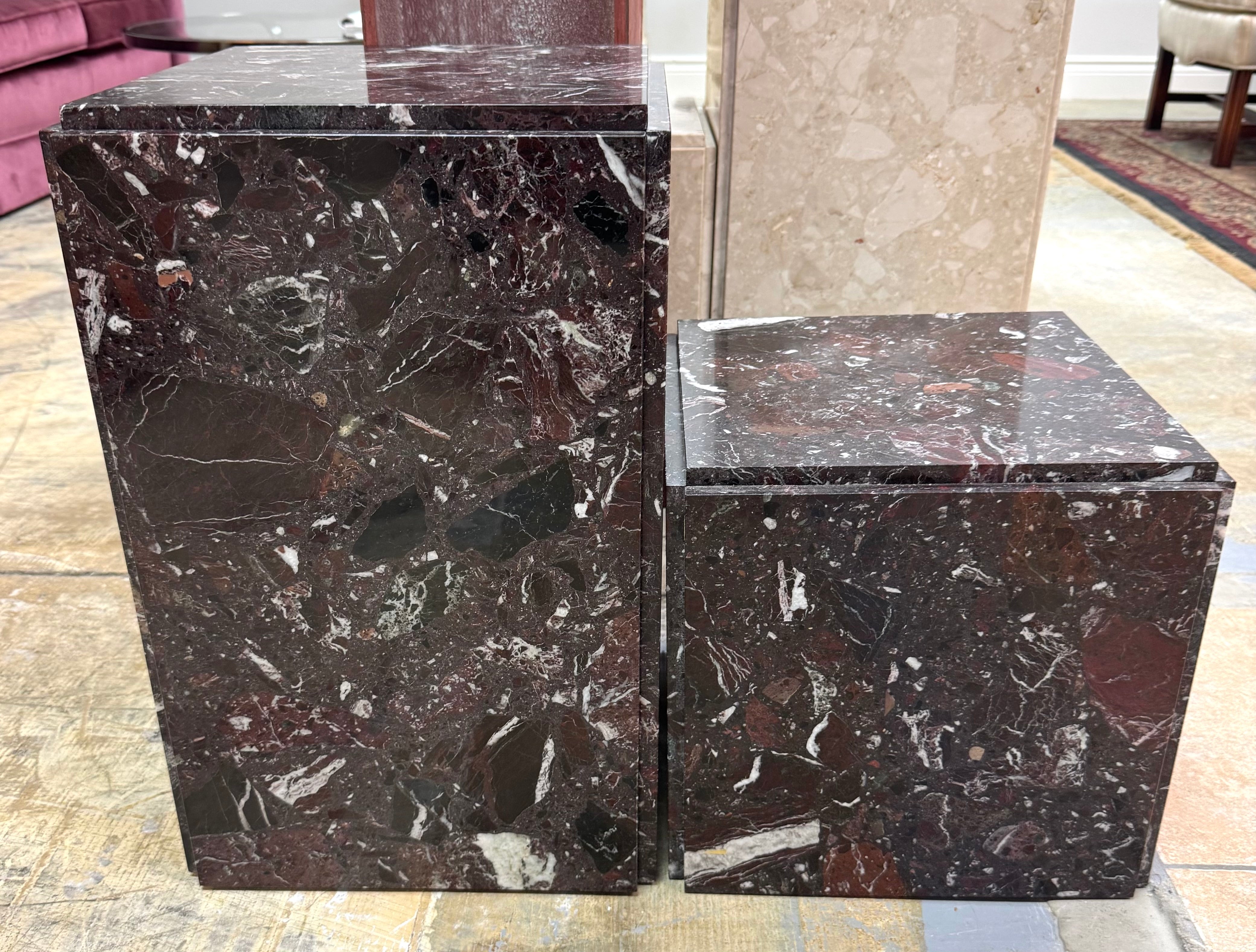 Rosso Levanto Marble Accent Cubes