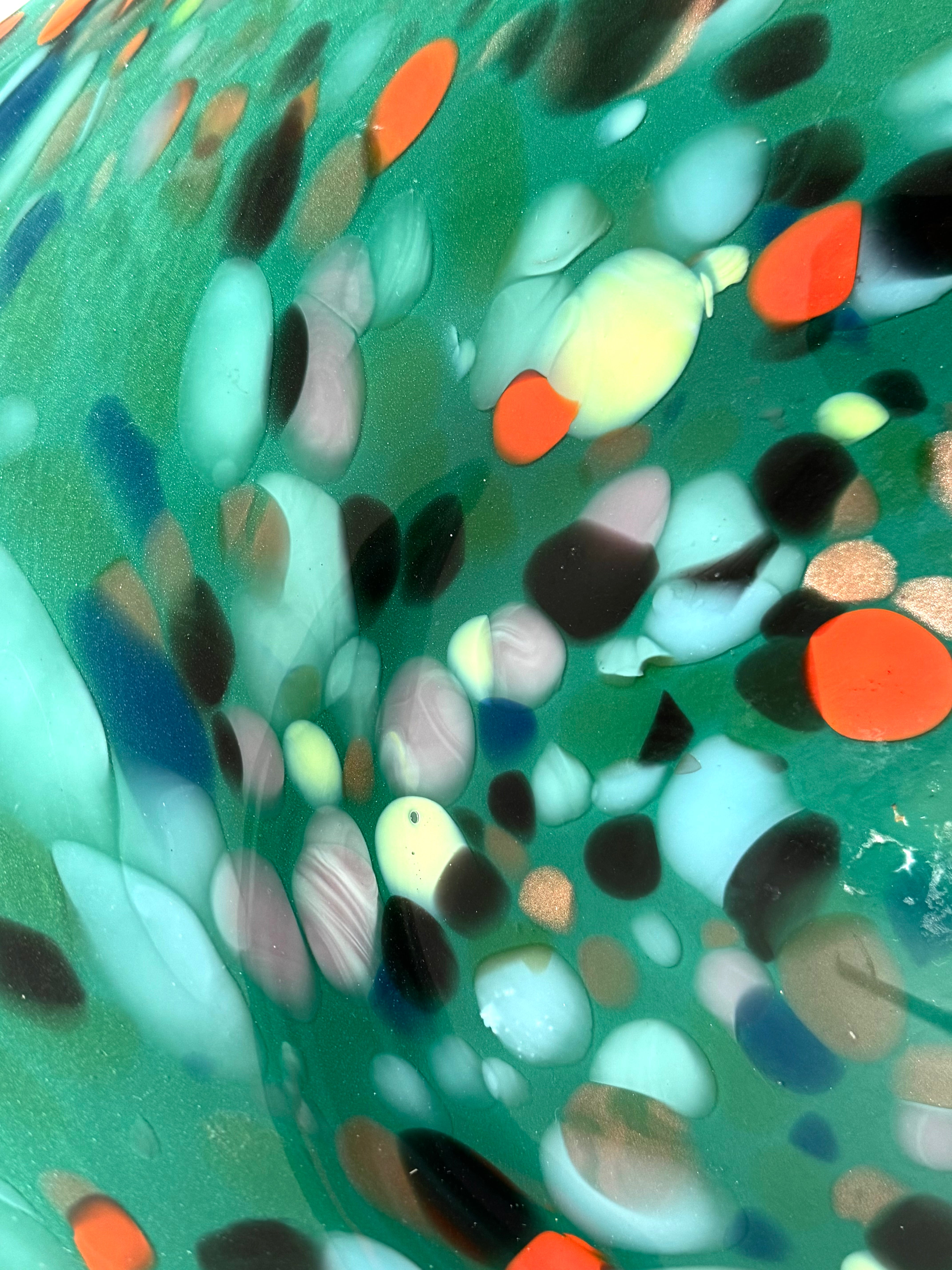 MURANO Emerald Green Millefiori 18" Bowl